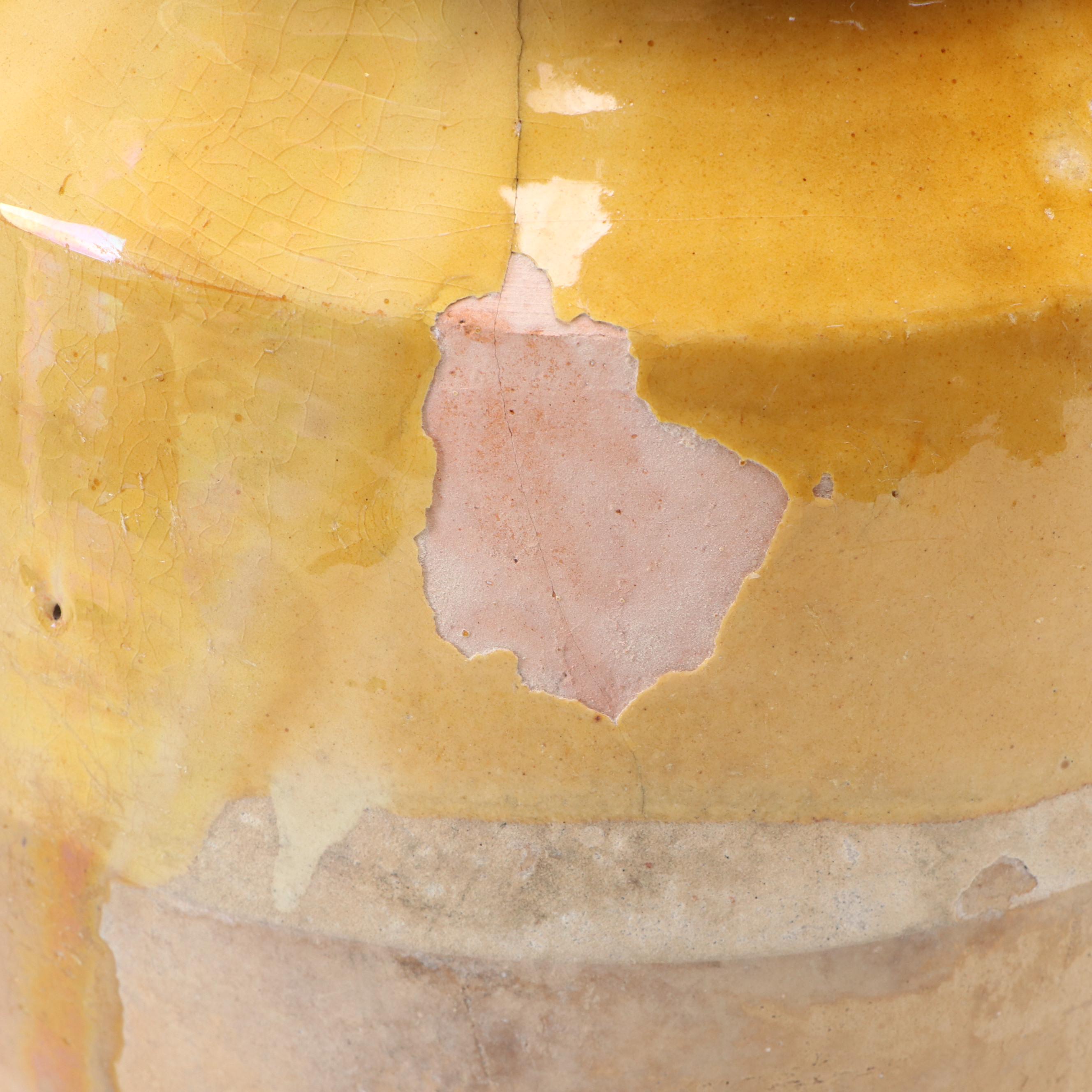 French Provincial Yellow Glazed Confit Pots