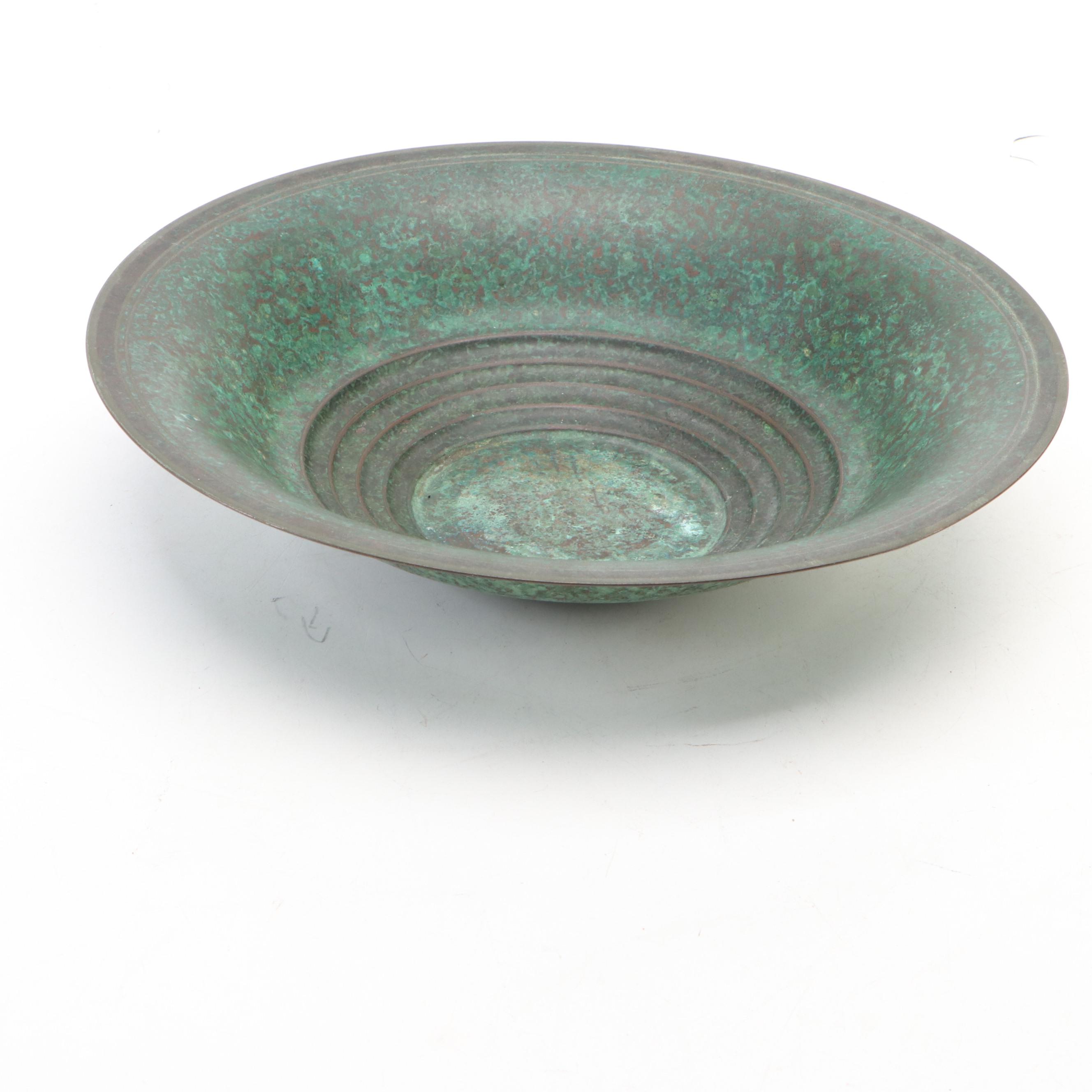 Carl Sorensen Art Deco Patinated Bronze Bowl, Early to Mid-20th Century