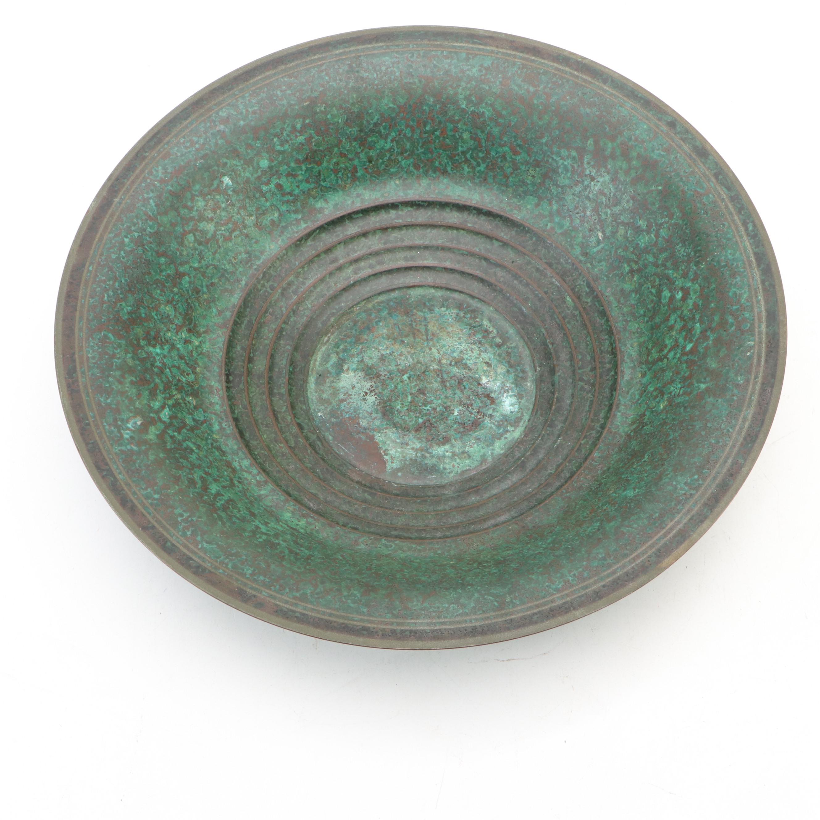 Carl Sorensen Art Deco Patinated Bronze Bowl, Early to Mid-20th Century