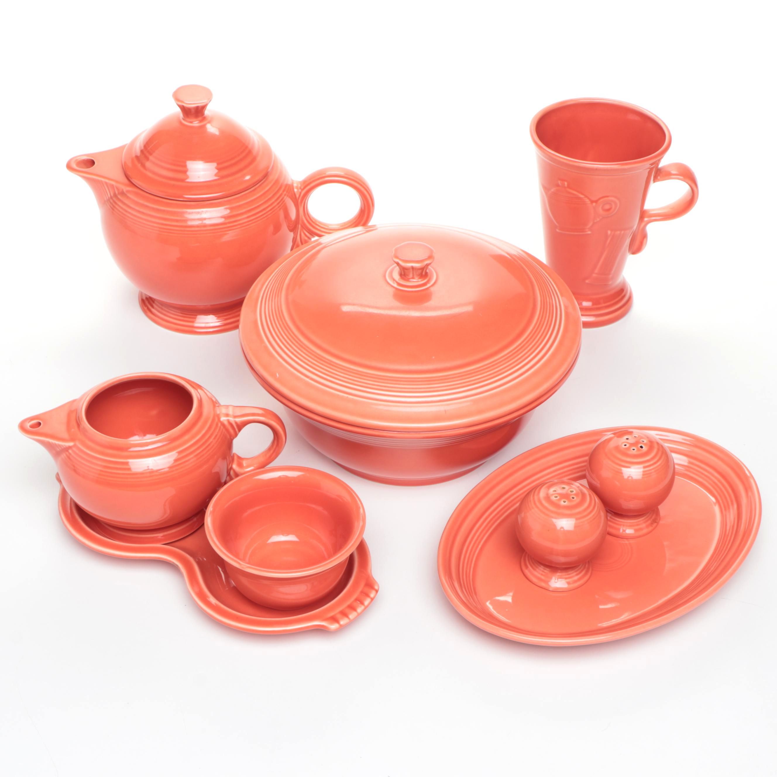 Homer Laughlin "Fiesta" Persimmon Tableware and Accessories