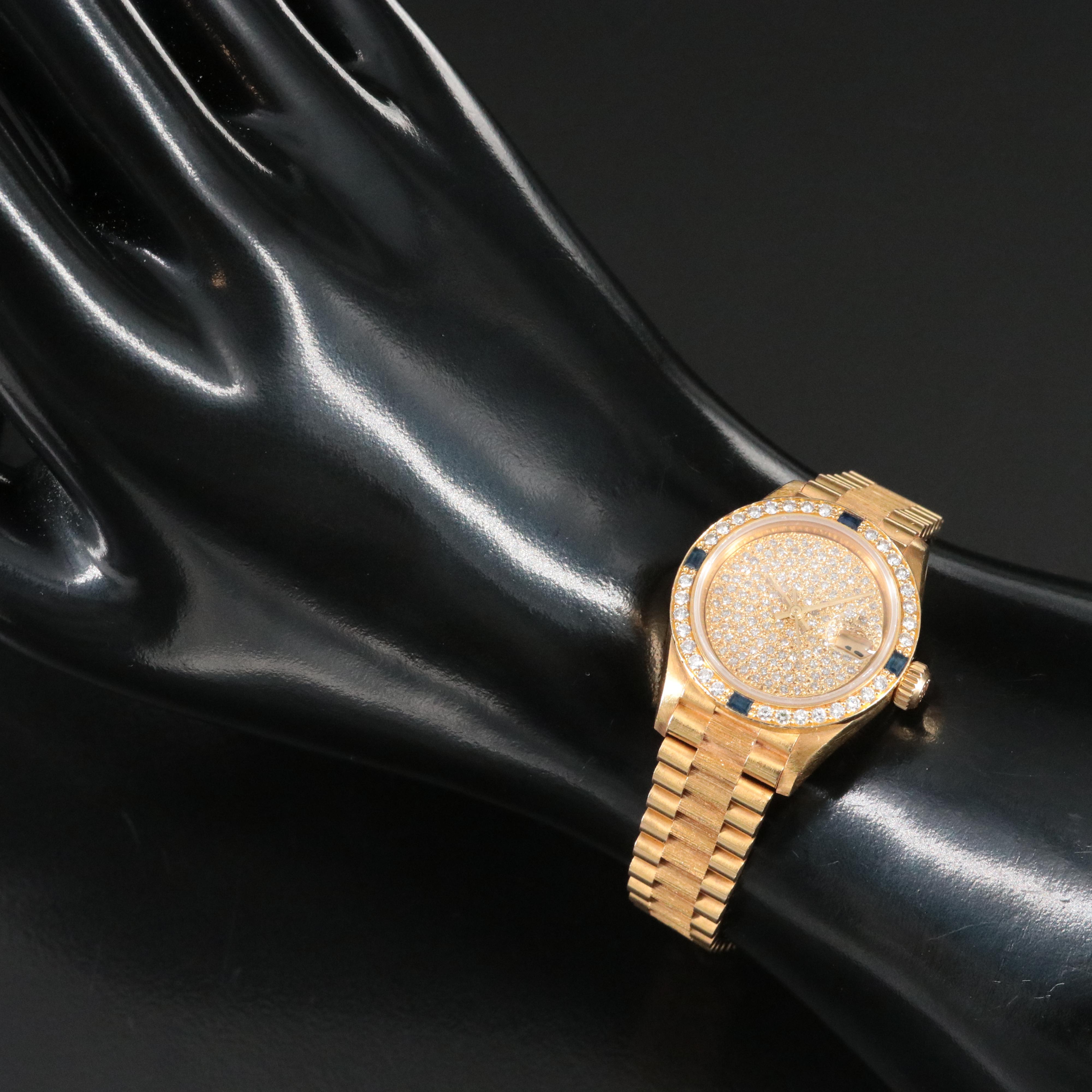 1993-1994 Rolex Datejust Custom Diamond Dial & Bezel President Band 69278 Watch