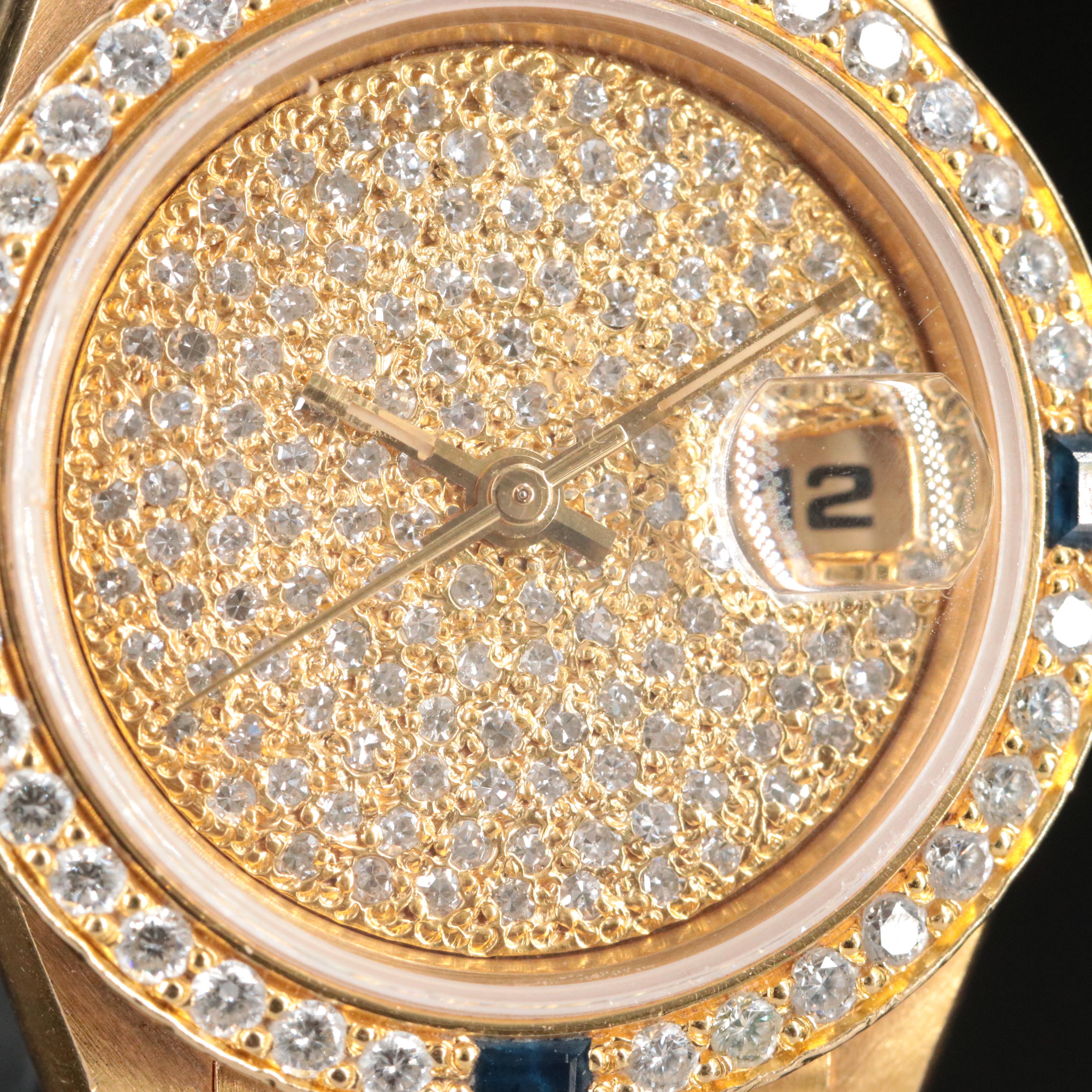 1993-1994 Rolex Datejust Custom Diamond Dial & Bezel President Band 69278 Watch