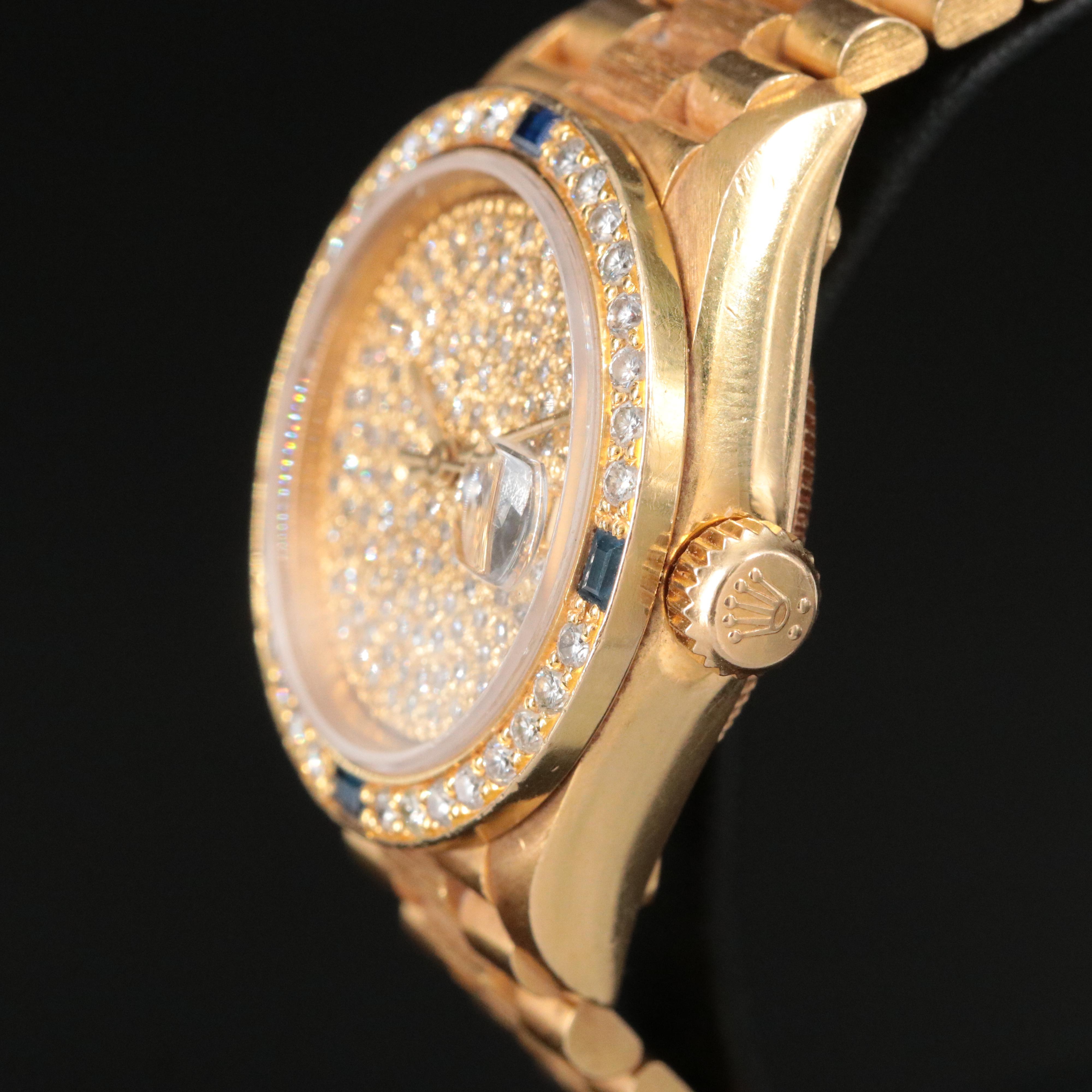 1993-1994 Rolex Datejust Custom Diamond Dial & Bezel President Band 69278 Watch