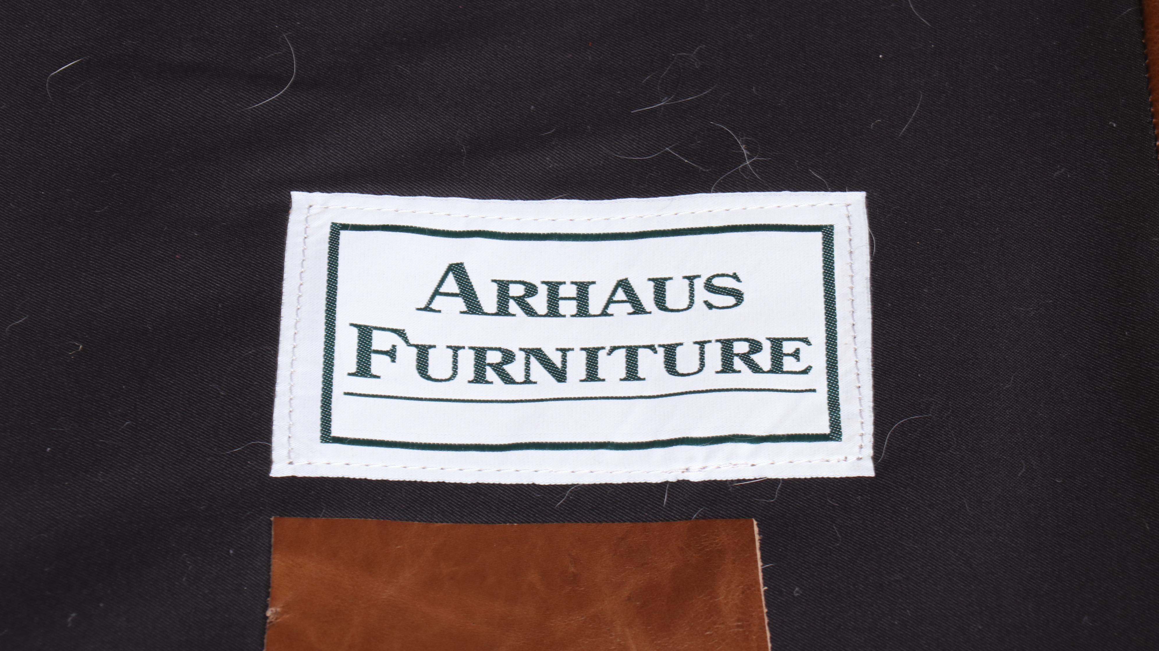 Arhaus Furniture Contemporary Leather Sectional Sofa