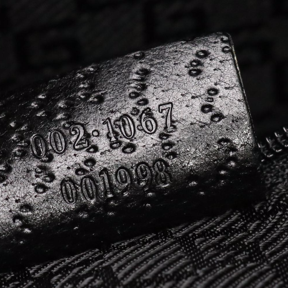 Gucci Jackie Bardot Shoulder Bag in Black GG Canvas and Leather