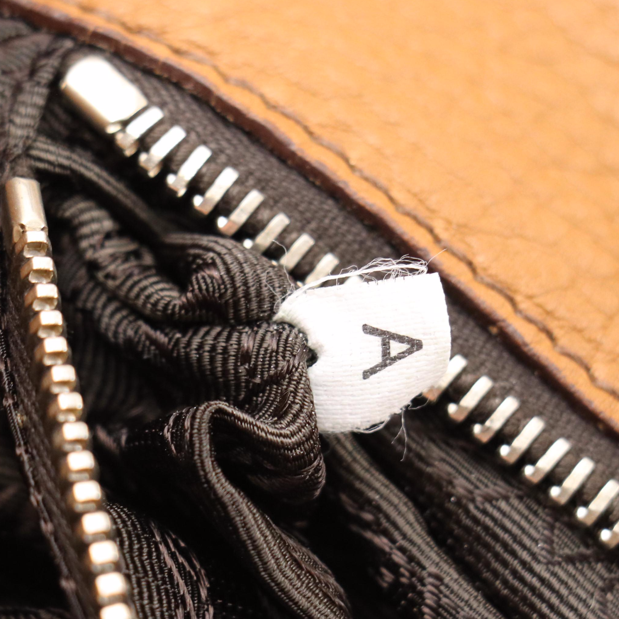 Prada Hook-Front Hobo Shoulder Bag in Caramel Brown Grained Leather