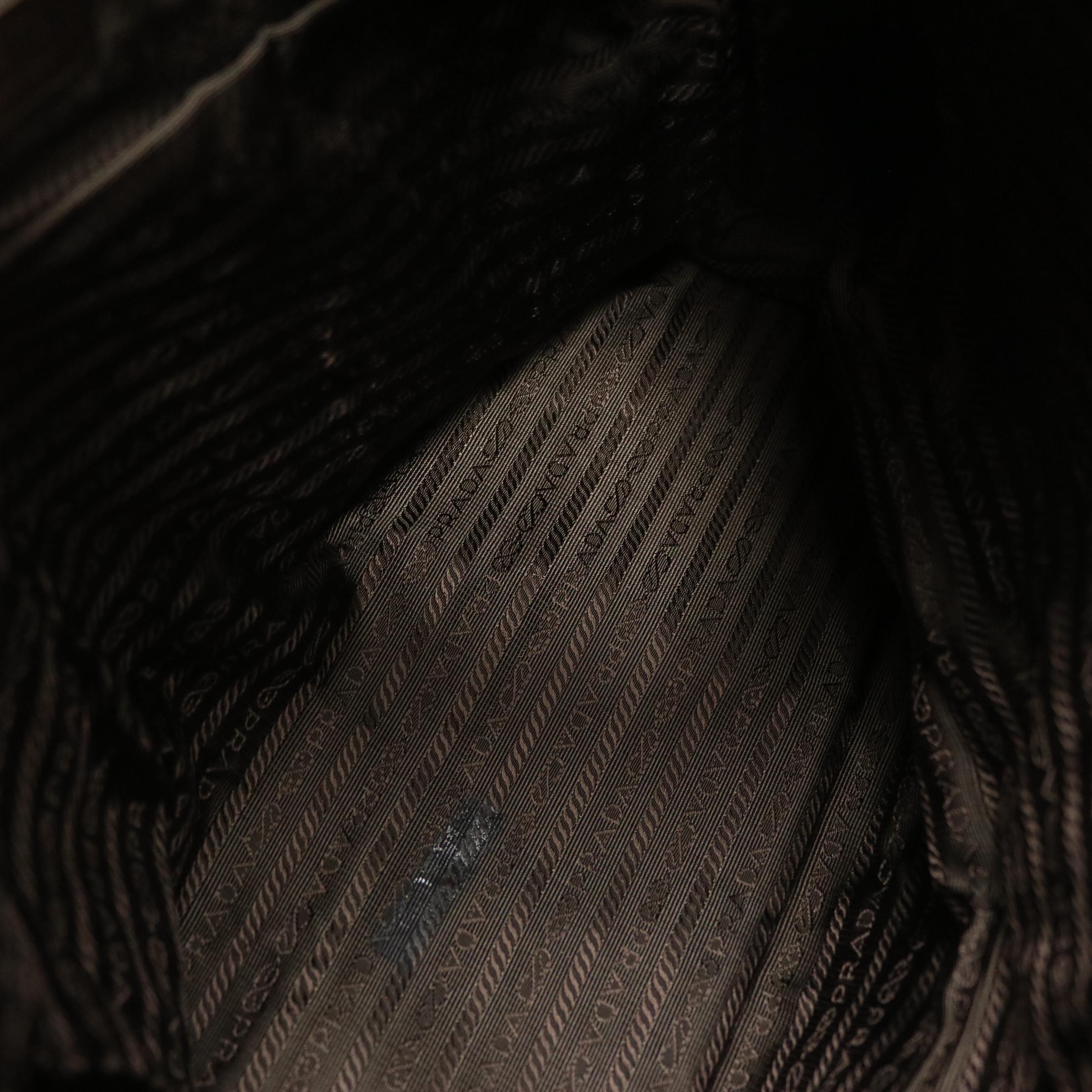 Prada Hook-Front Hobo Shoulder Bag in Caramel Brown Grained Leather