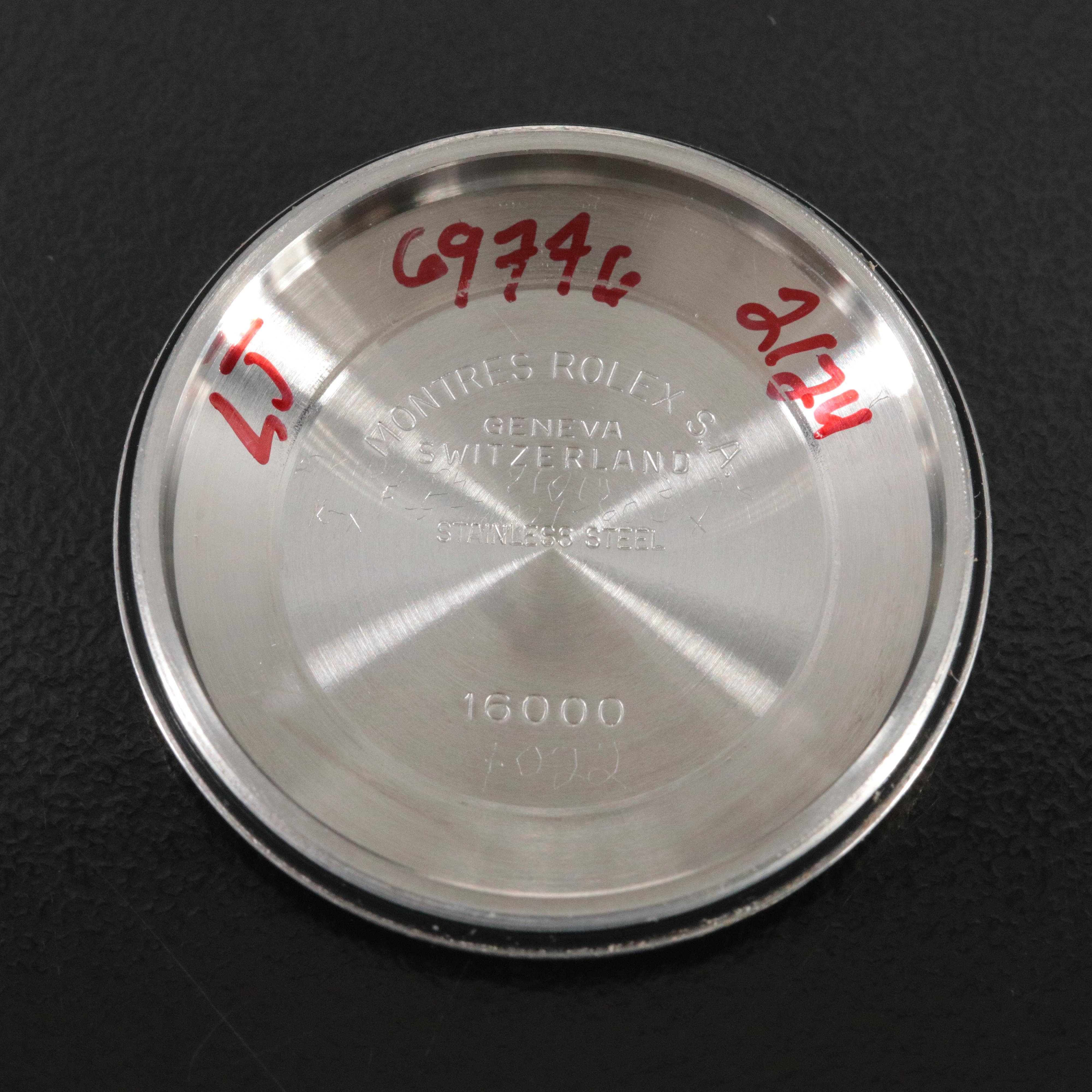 Rolex Datejust 16030 Engine Turned Bezel Silver 36mm Steel Automatic Watch 1984