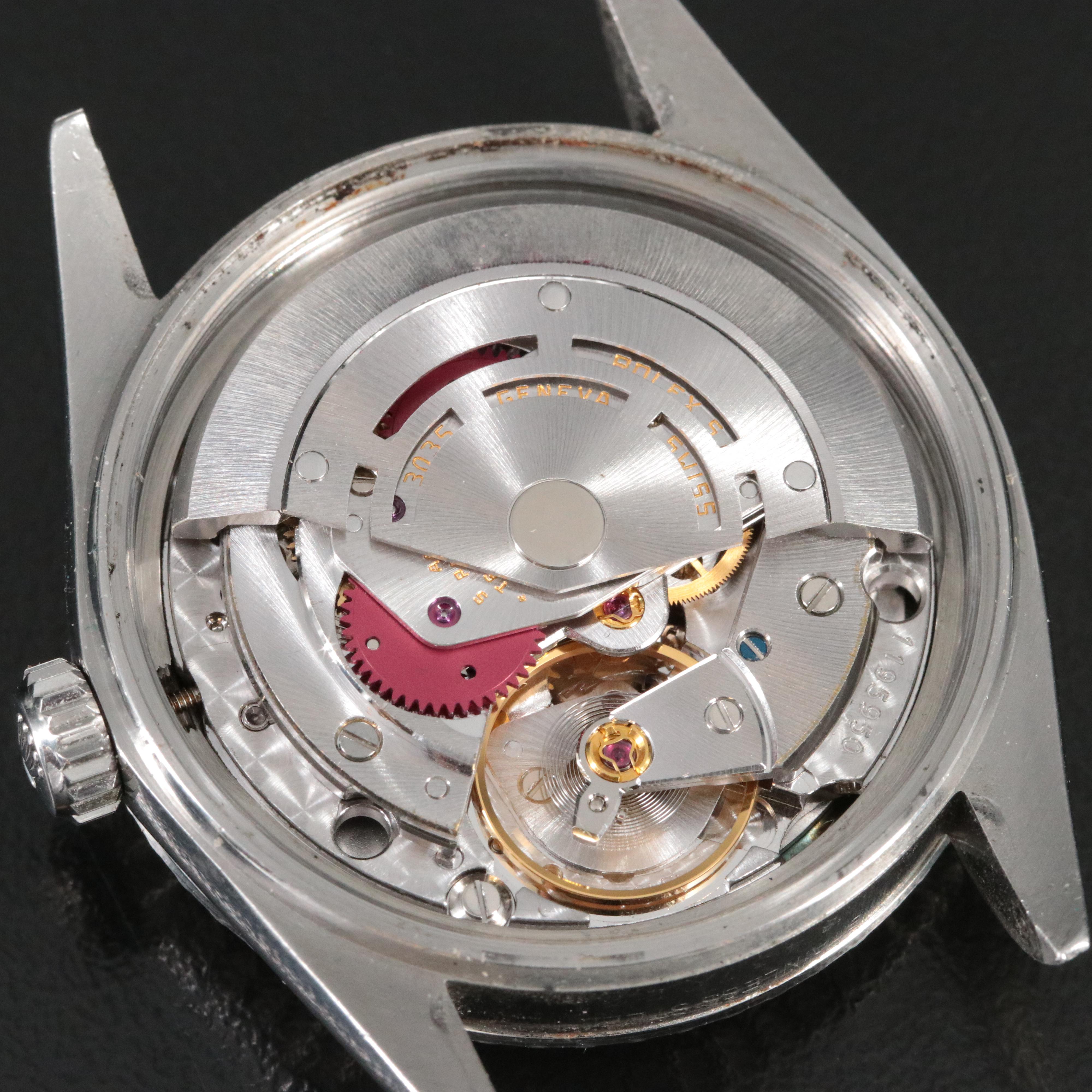 Rolex Datejust 16030 Engine Turned Bezel Silver 36mm Steel Automatic Watch 1984