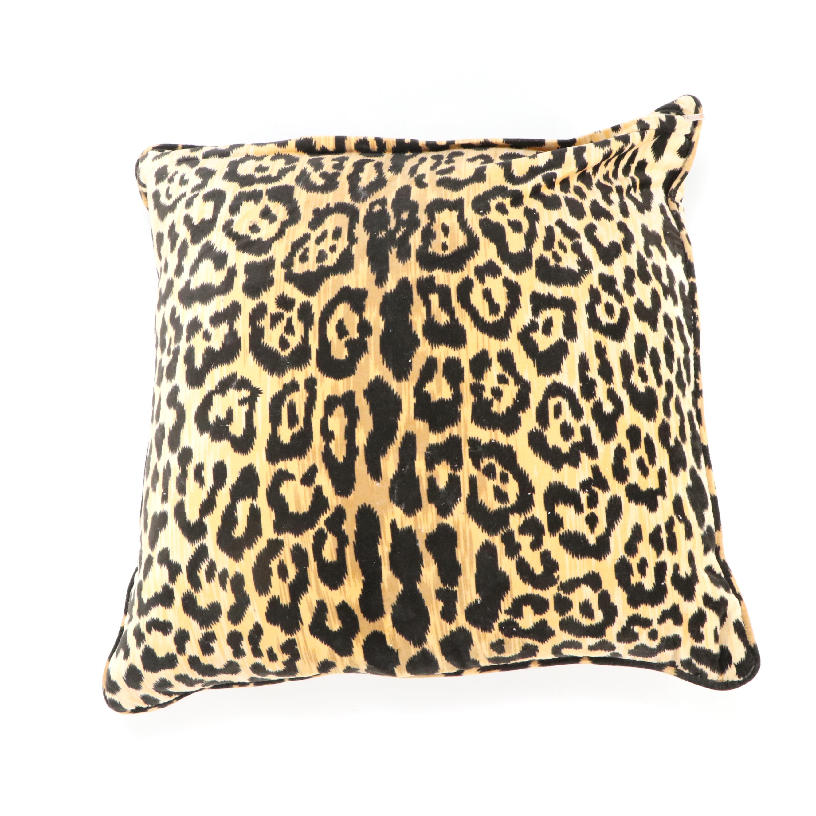 Leopard Print and Fringe Accent Throw Pillows