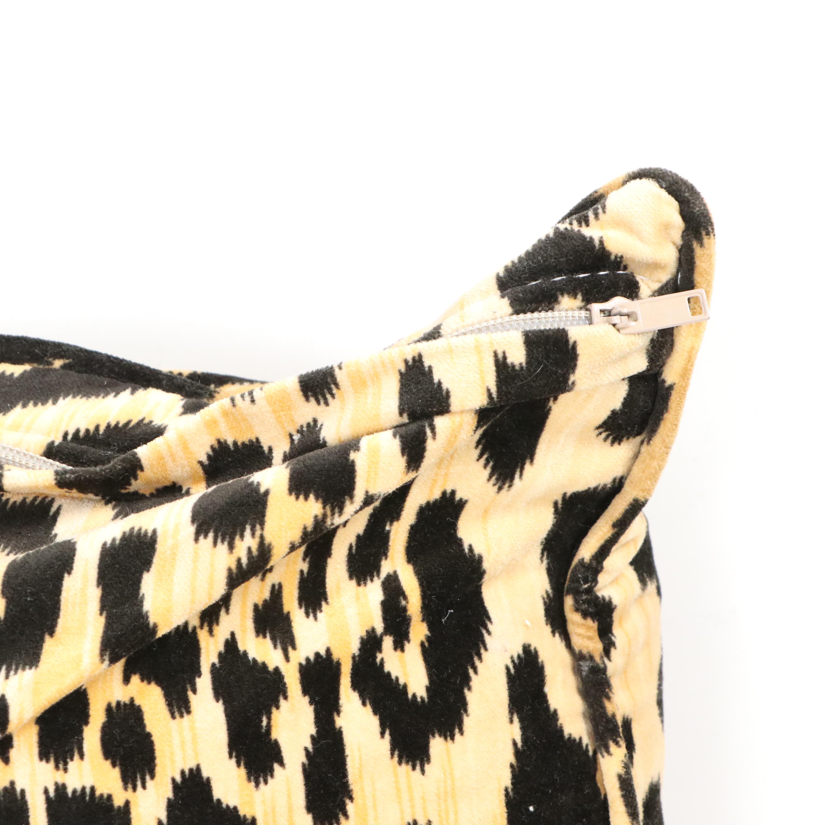 Leopard Print and Fringe Accent Throw Pillows