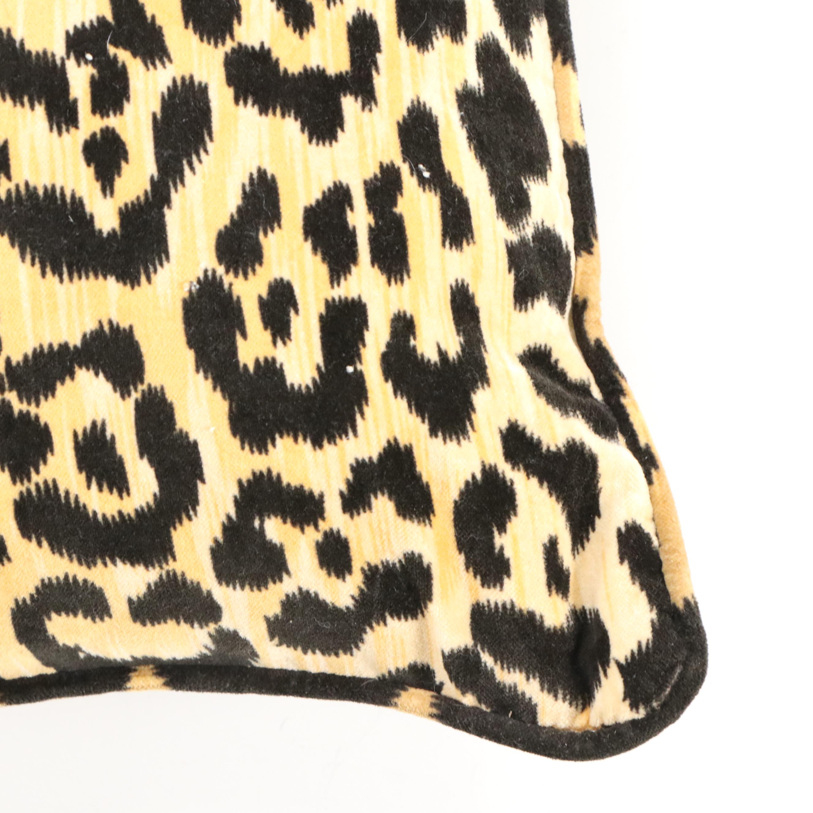 Leopard Print and Fringe Accent Throw Pillows