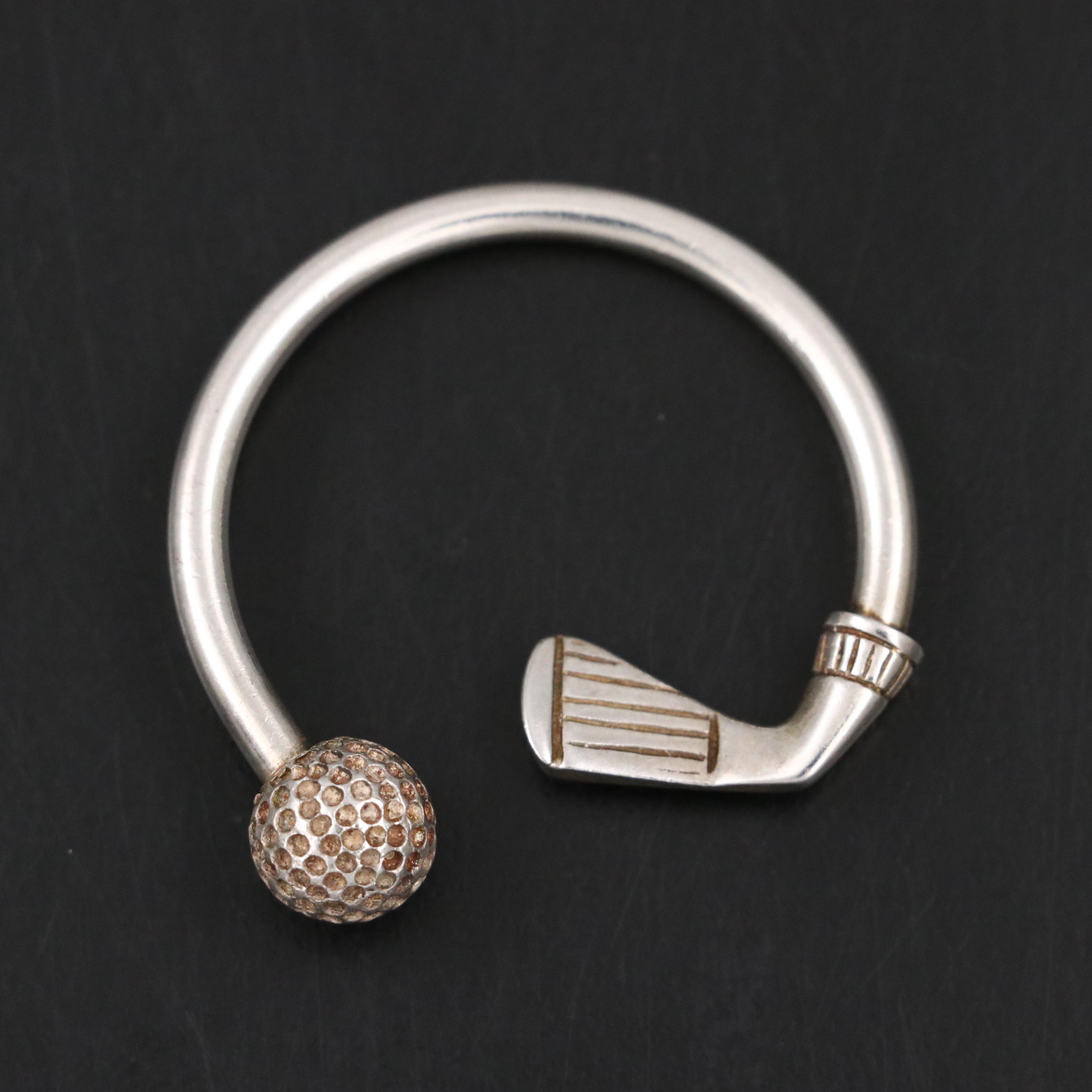 Tiffany & Co. Sterling Silver Golf Club and Golf Ball Key Ring