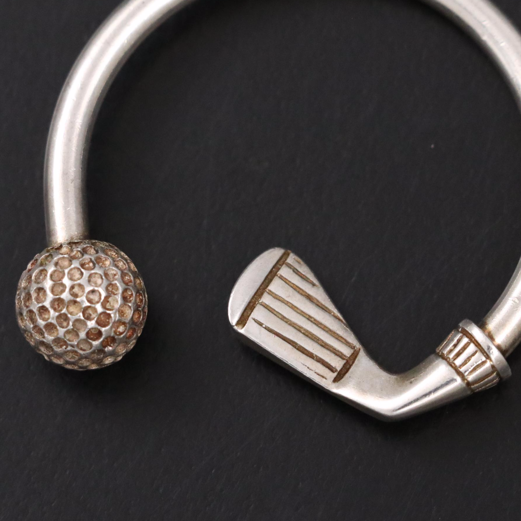 Tiffany & Co. Sterling Silver Golf Club and Golf Ball Key Ring