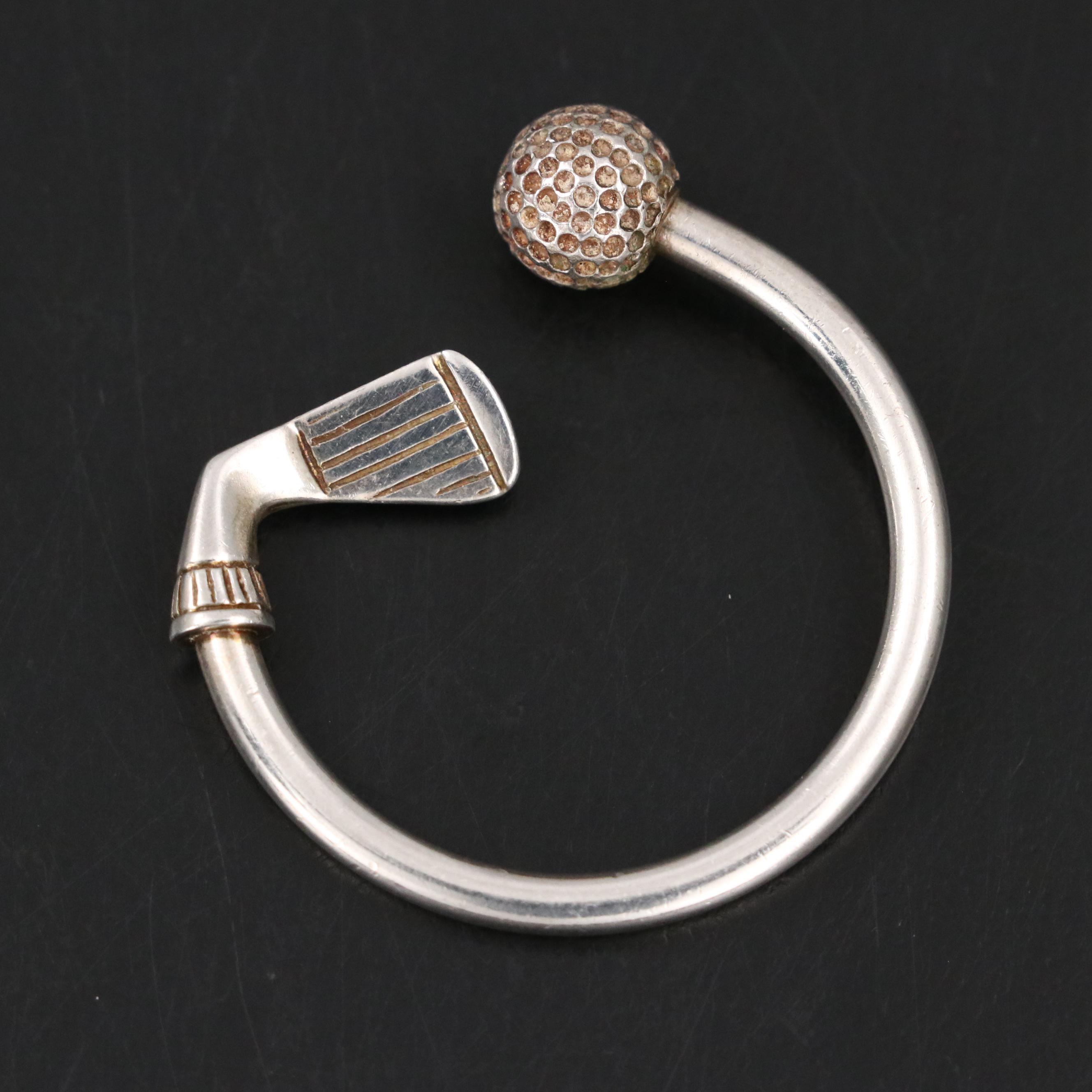 Tiffany & Co. Sterling Silver Golf Club and Golf Ball Key Ring