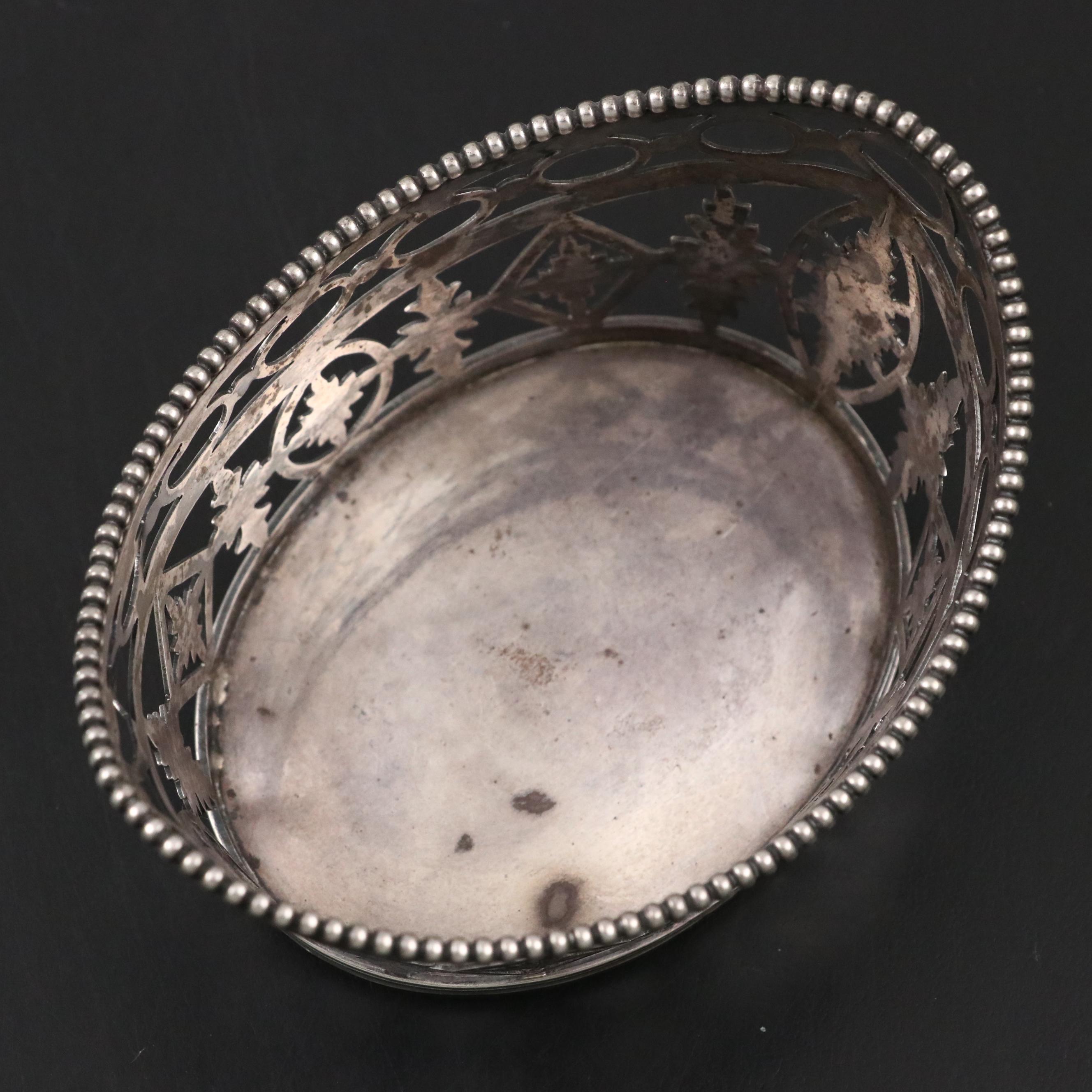 Dutch Reticulated 833 Silver Bon Bon Dish, Mid to Late 20th Century