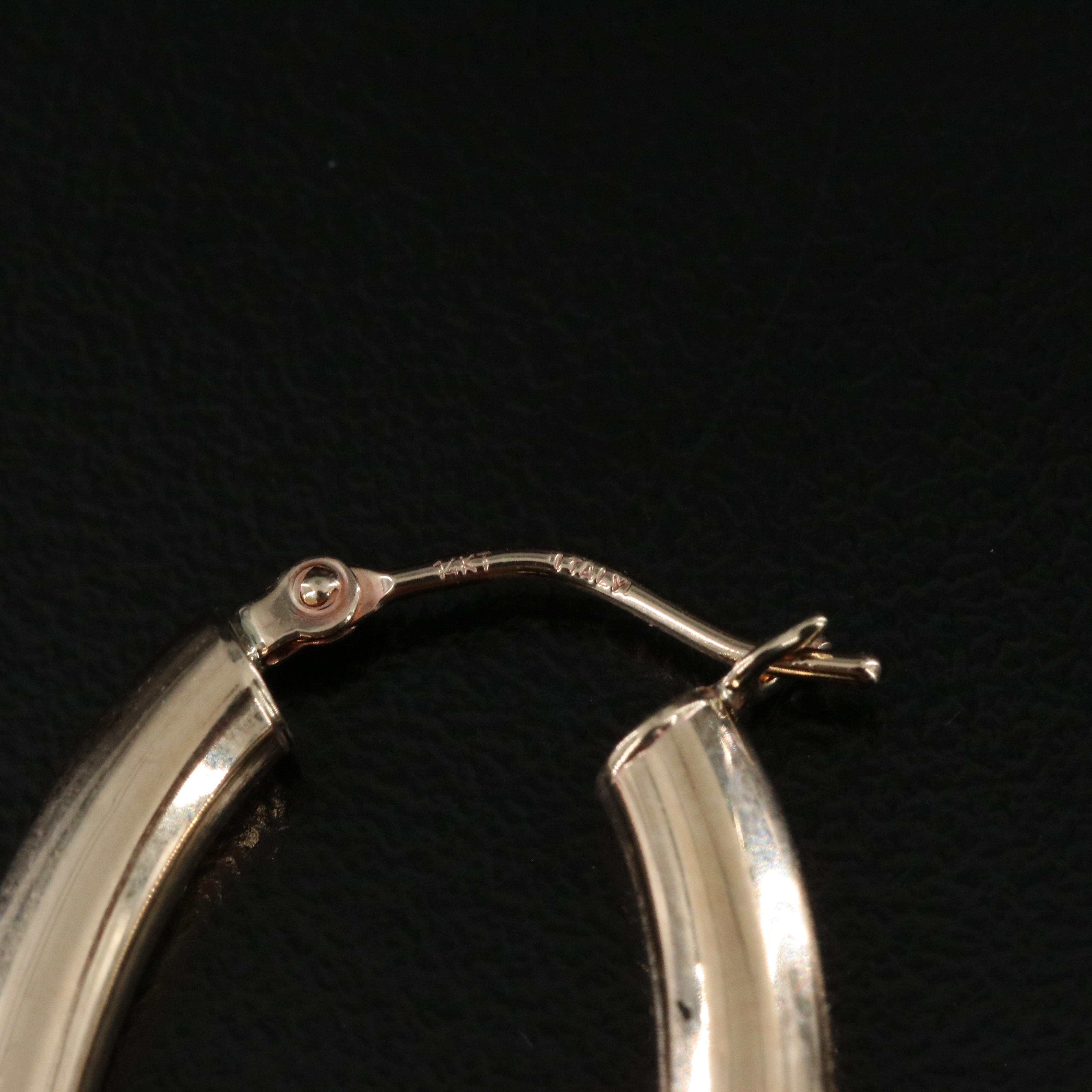 Italian 14K Elongated Hoops