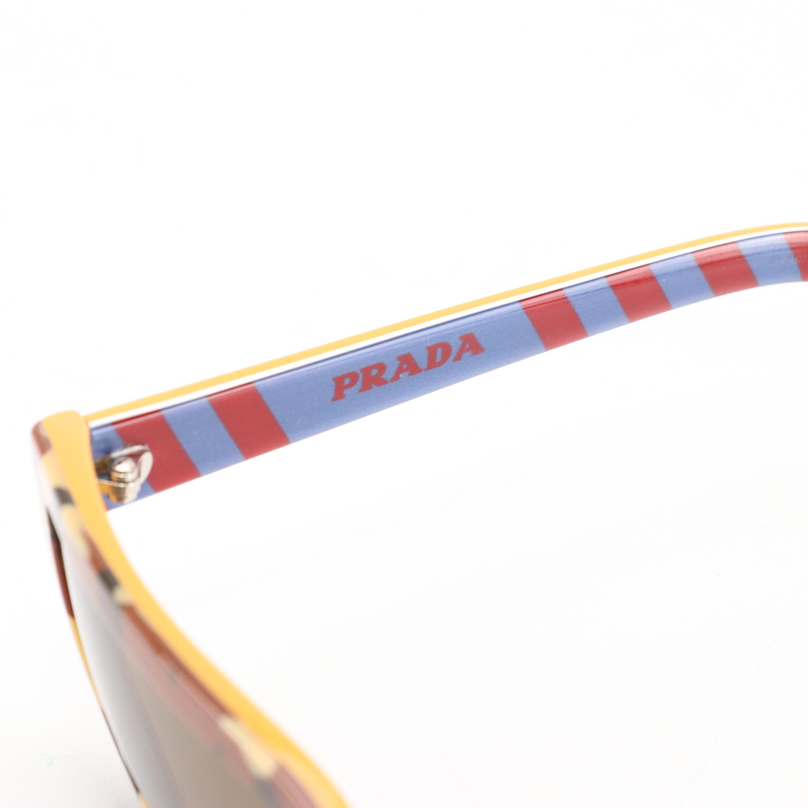 Prada SPR04V Camouflage Rectangular Framed Sunglasses with Case