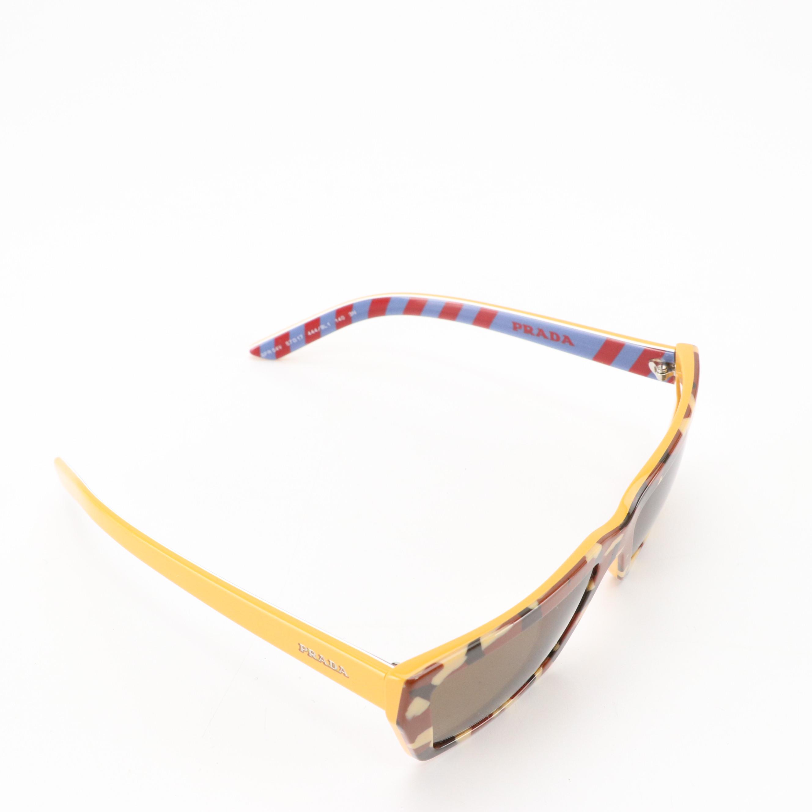 Prada SPR04V Camouflage Rectangular Framed Sunglasses with Case