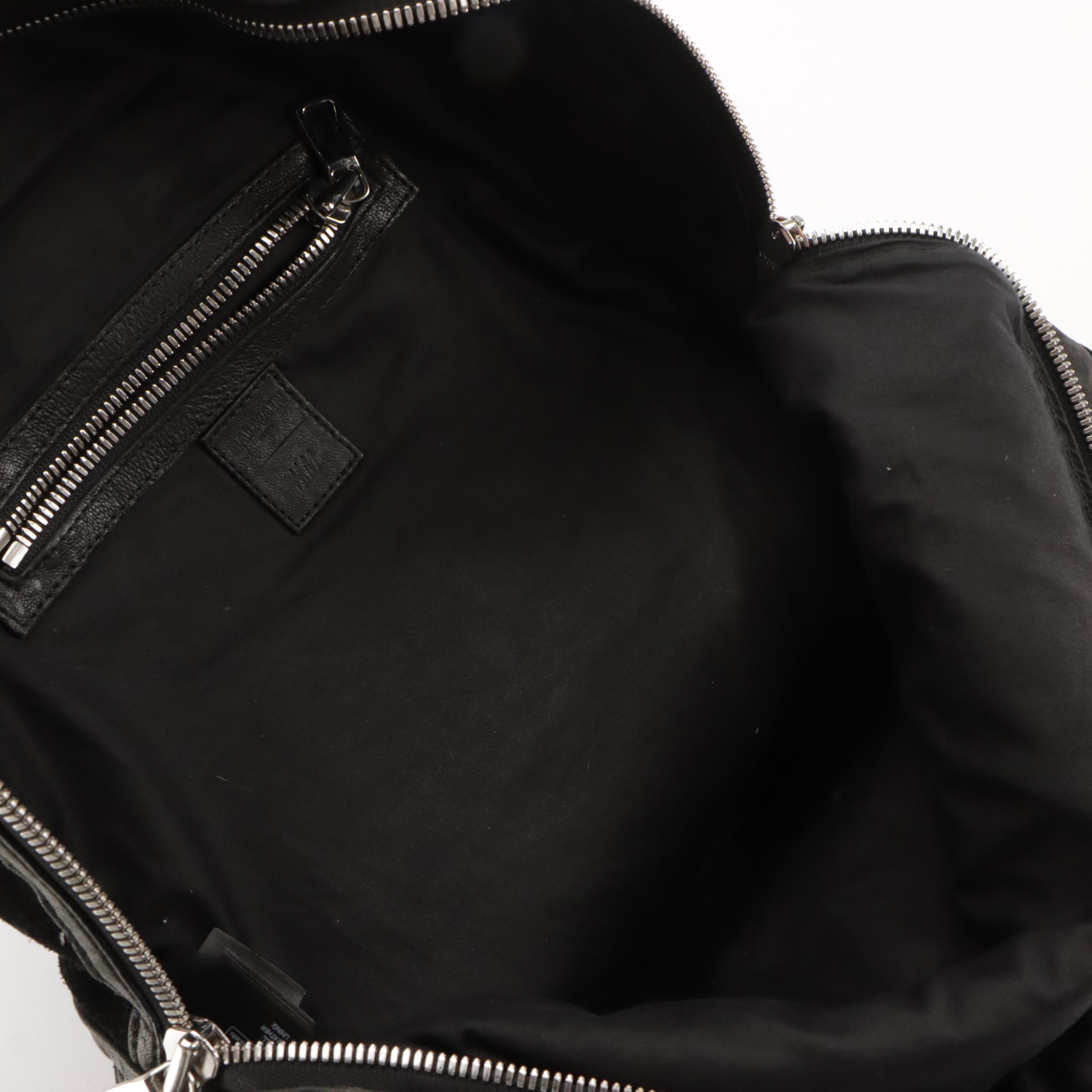 Balmain x H&M Slouchy Backpack in Black Suede and Rippled Leather