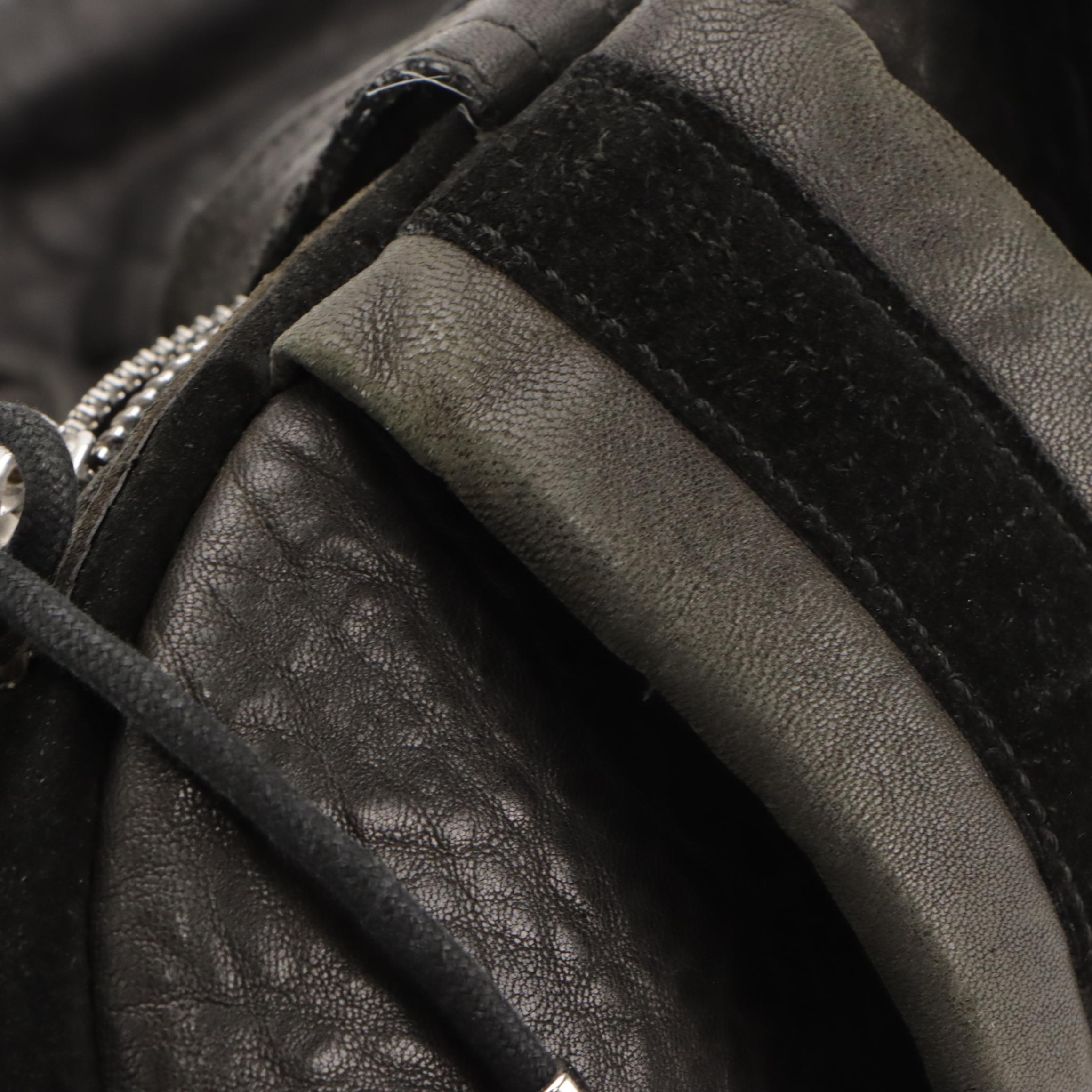 Balmain x H&M Slouchy Backpack in Black Suede and Rippled Leather