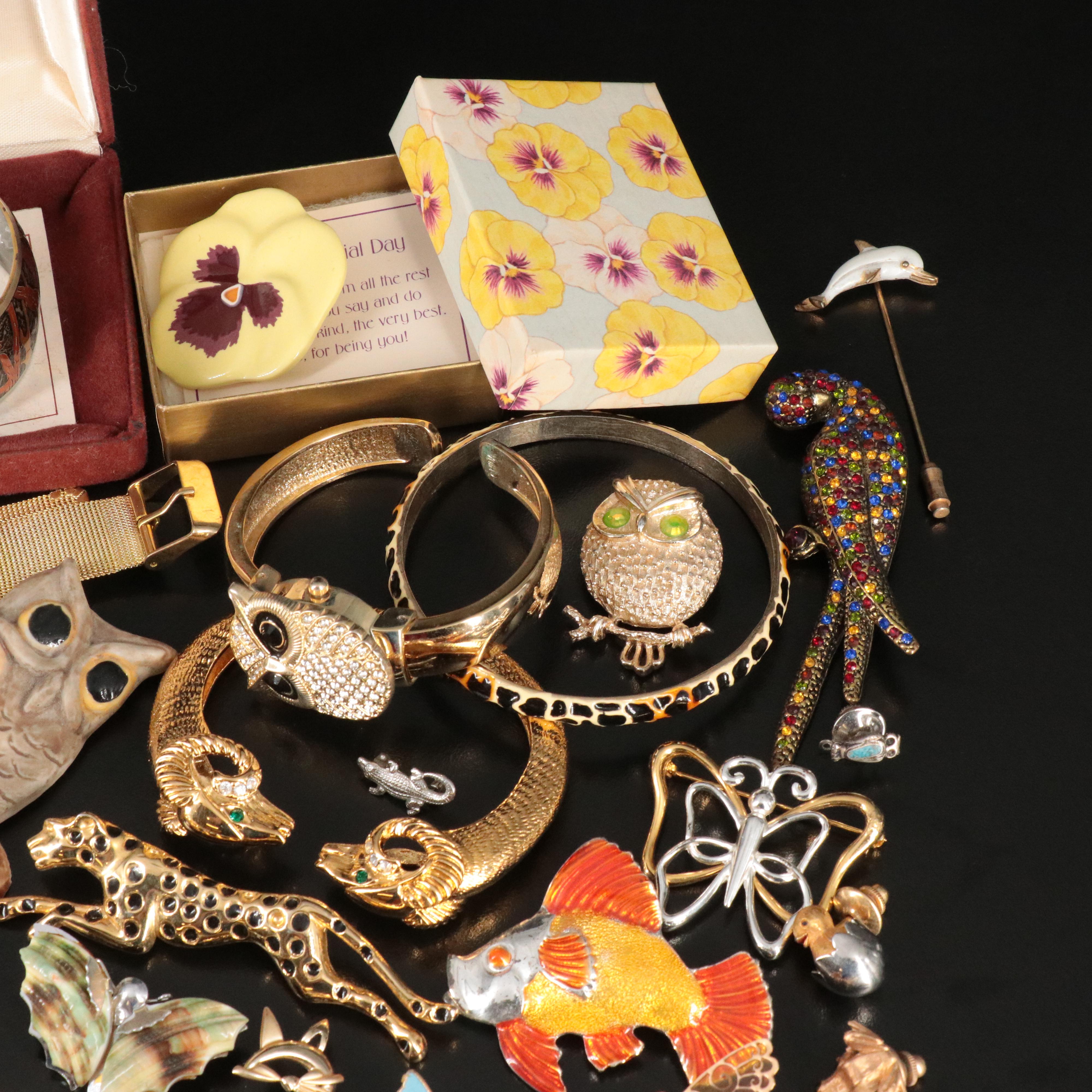 Reed & Barton Damascene Featured in Animal and Floral Themed Jewelry