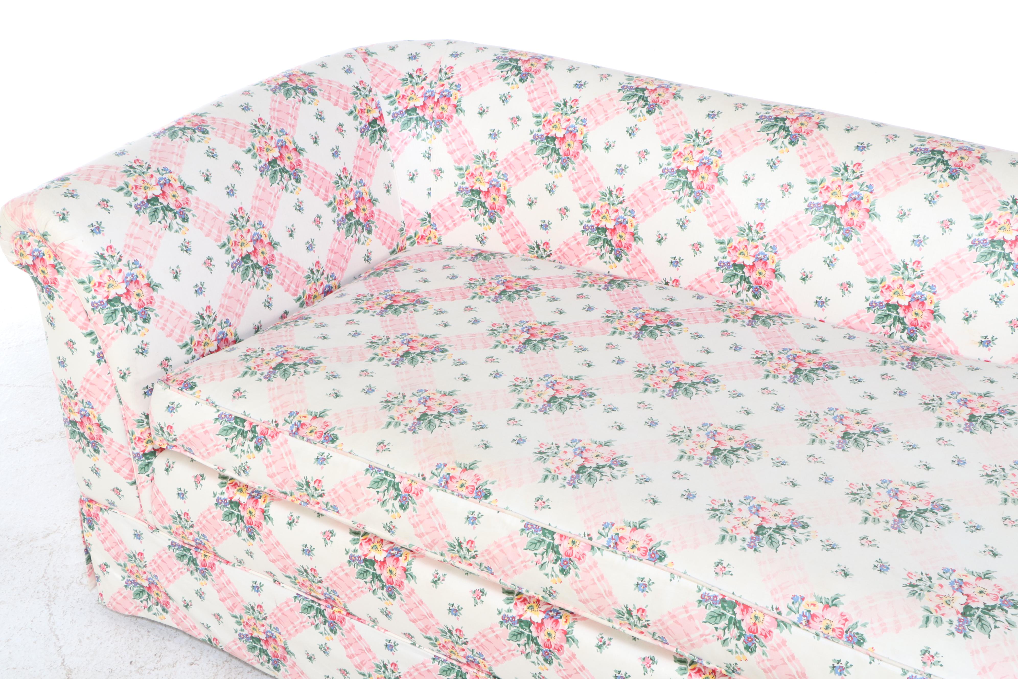 Custom-Upholstered Left-Arm-Facing Chaise Lounge, Late 20th Century