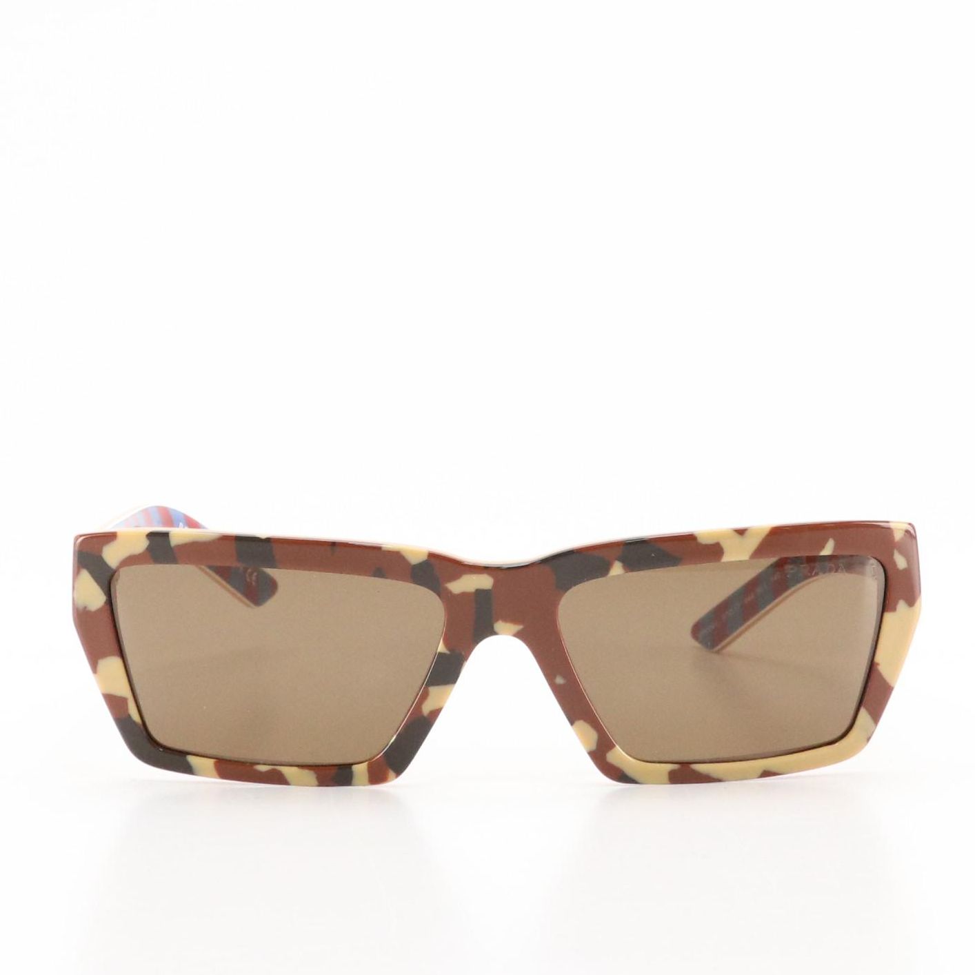 Prada SPR04V Camouflage Rectangular Framed Sunglasses with Case