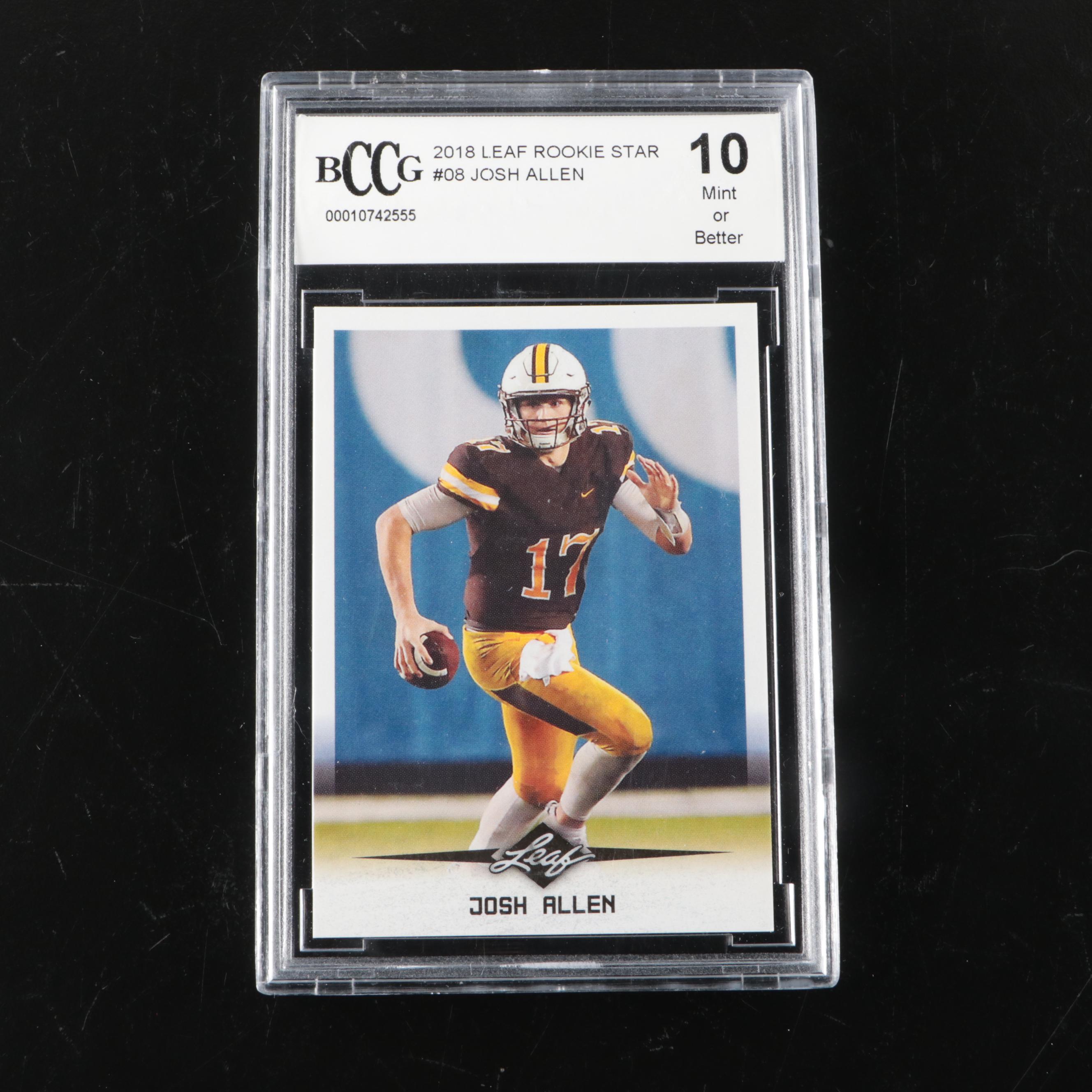 2018 Leaf Josh Allen Rookie Star Football Card Graded BCCG 10