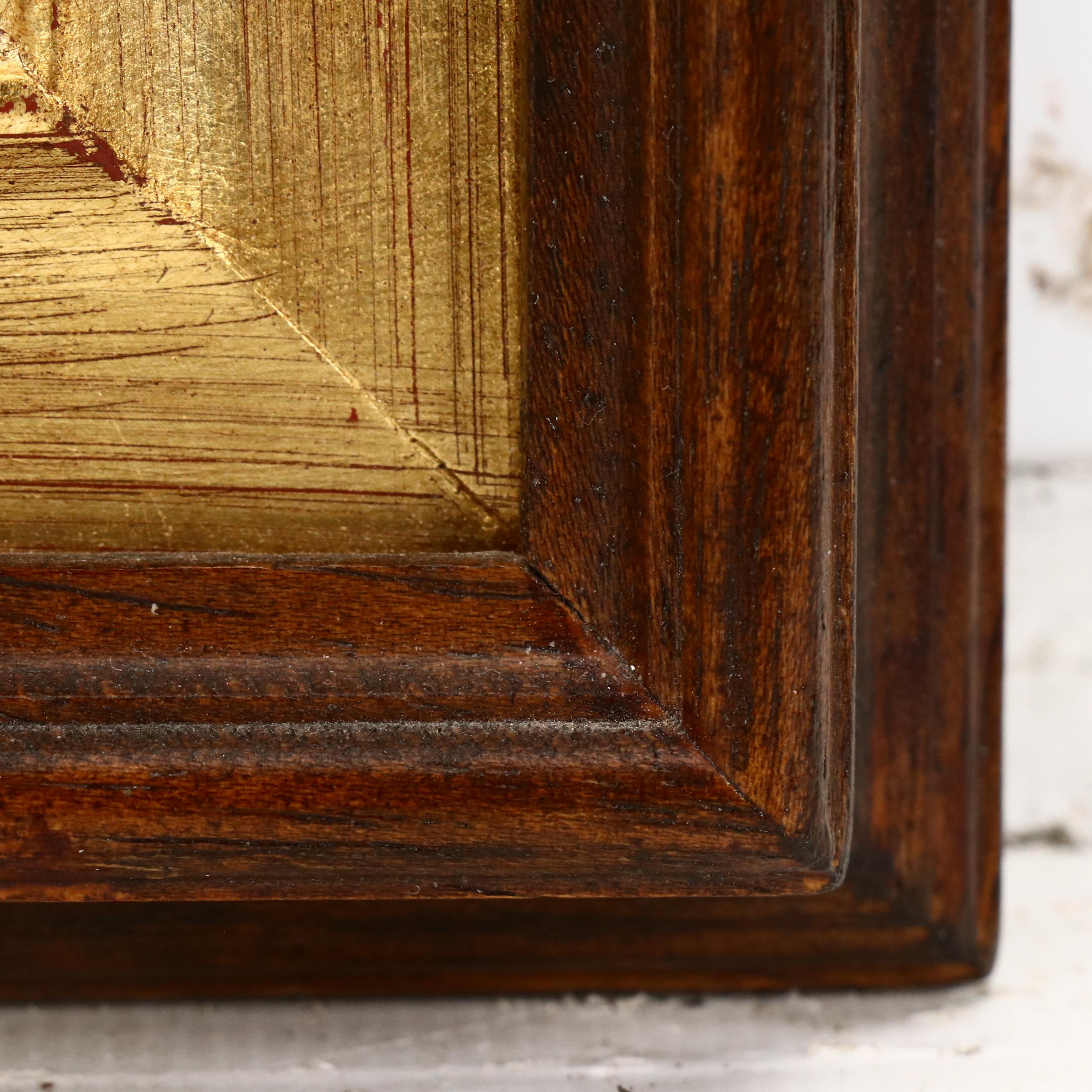 Battignana Oil Painting with Lakeside Residence, 20th Century