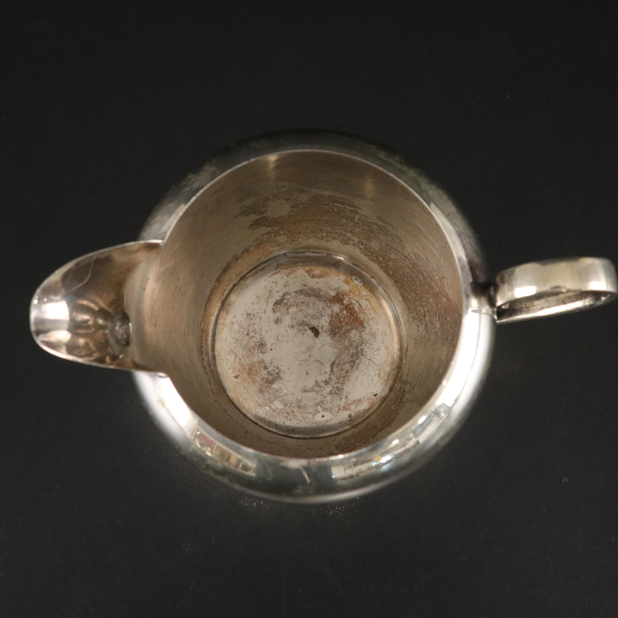 Steiff Sterling Creamer with Russian Silver Niello Cup and Saucer