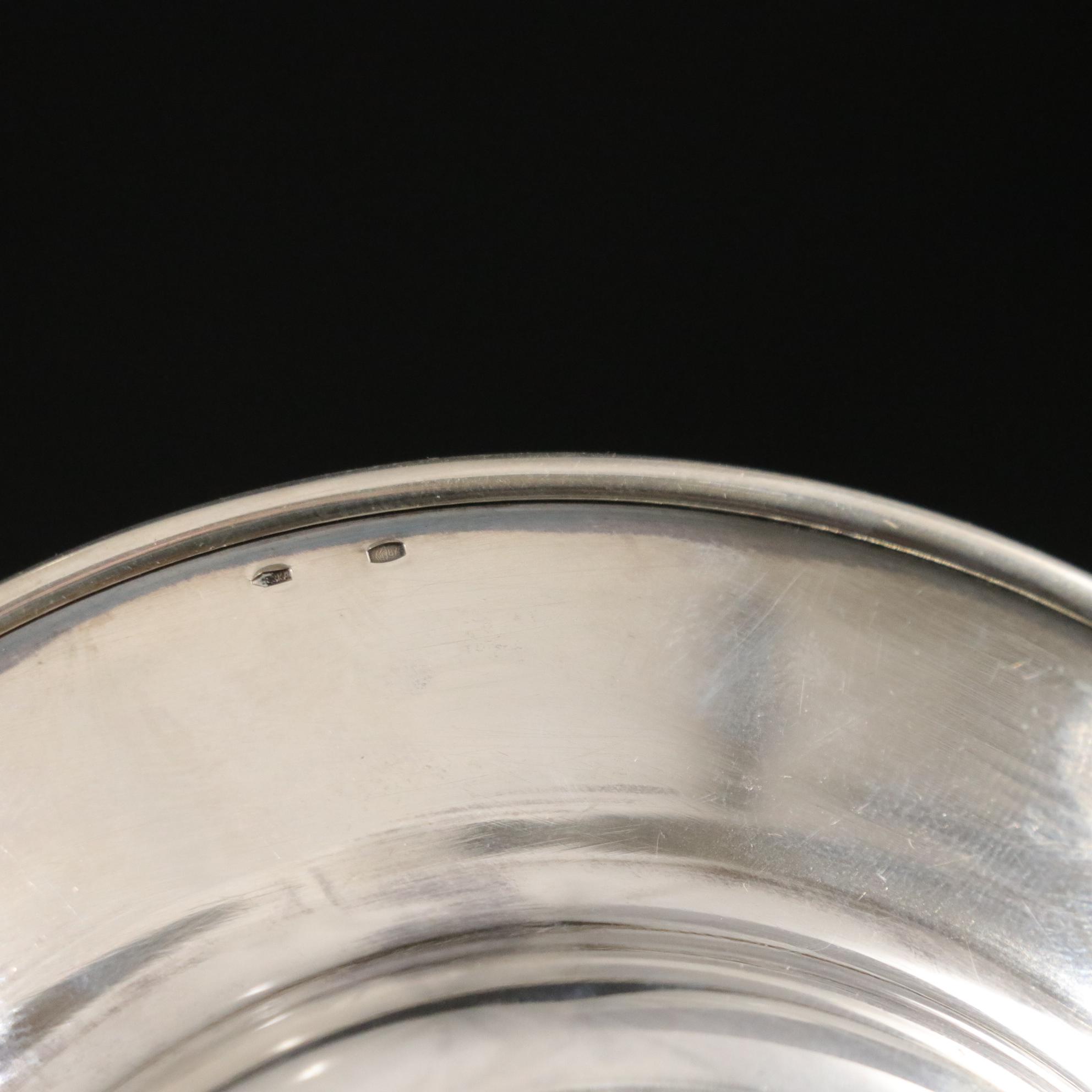 Steiff Sterling Creamer with Russian Silver Niello Cup and Saucer