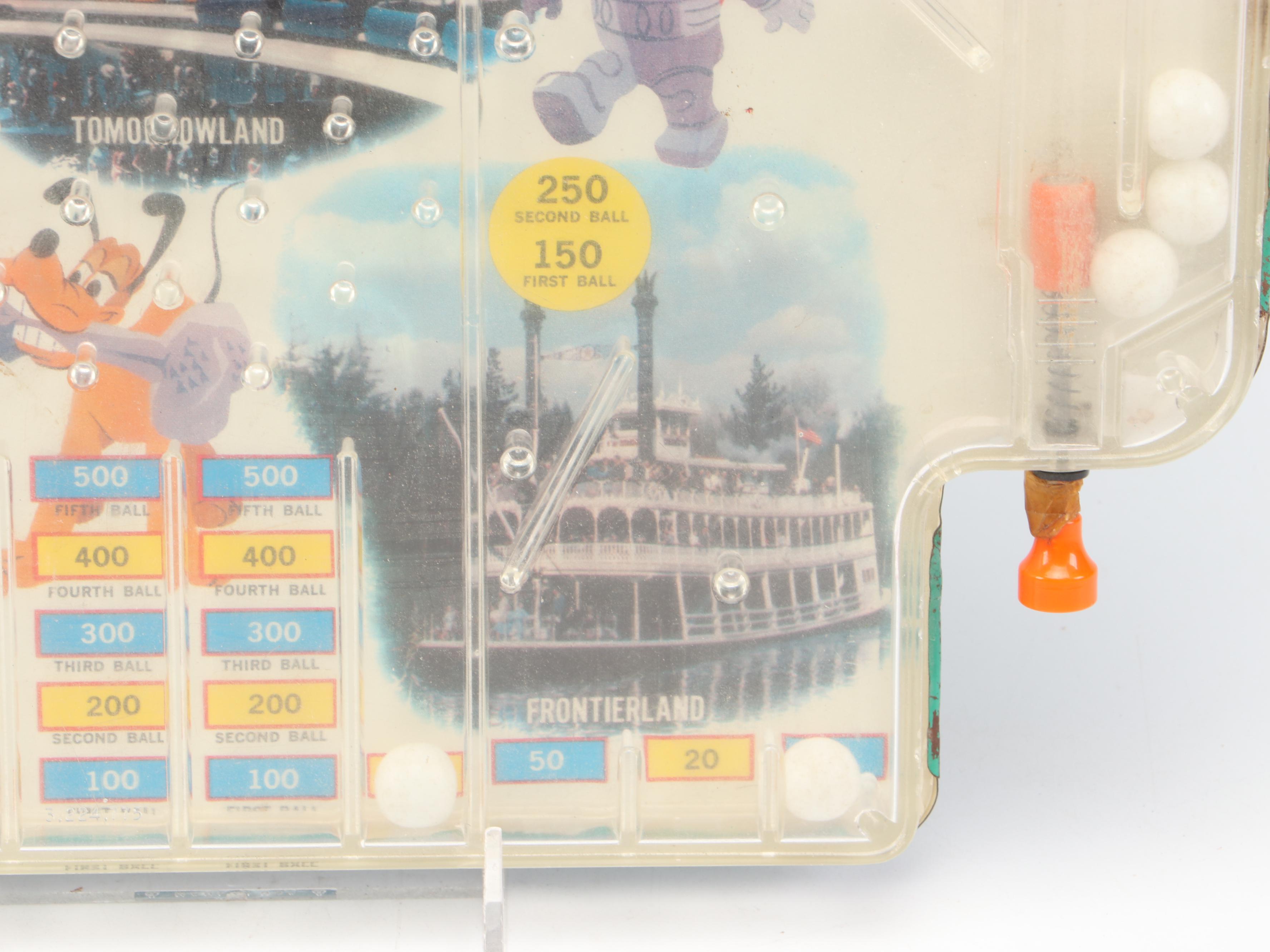 Disneyland Pinball Game with Hillerich & Bradsby Louisville Slugger Baseball Bat