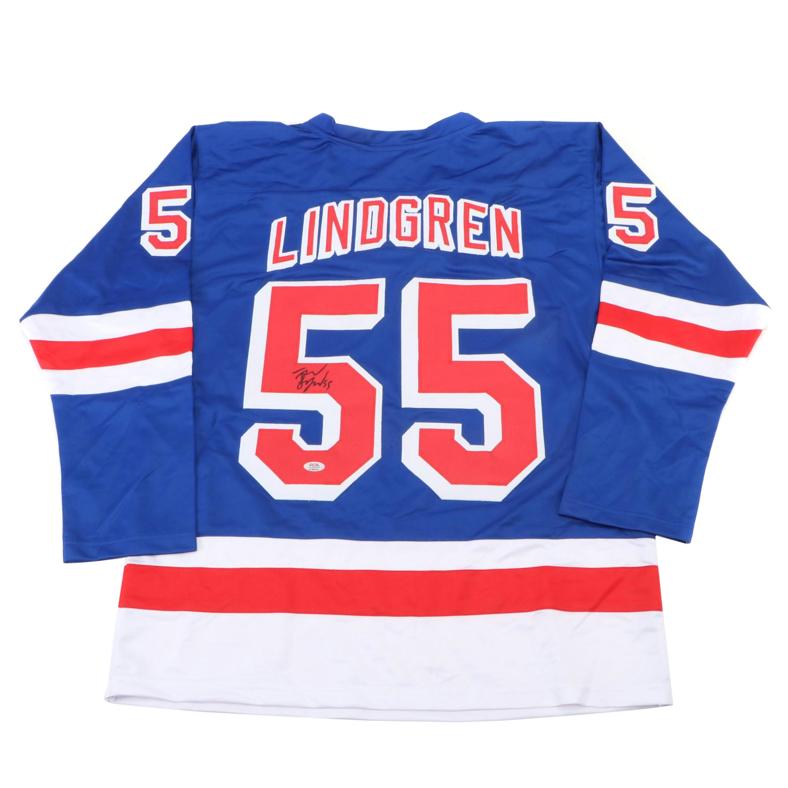 Ryan Lindgren Signed New York Rangers Hockey Jersey, PSA