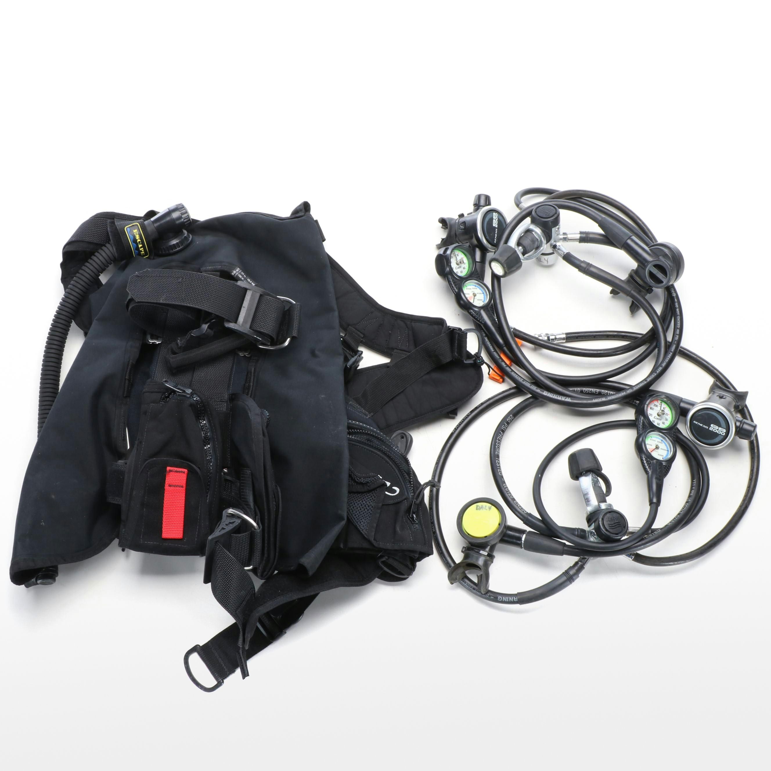 Zeagle Diving Vest, Wenoka Knife, and Genesis 2000 Regulators