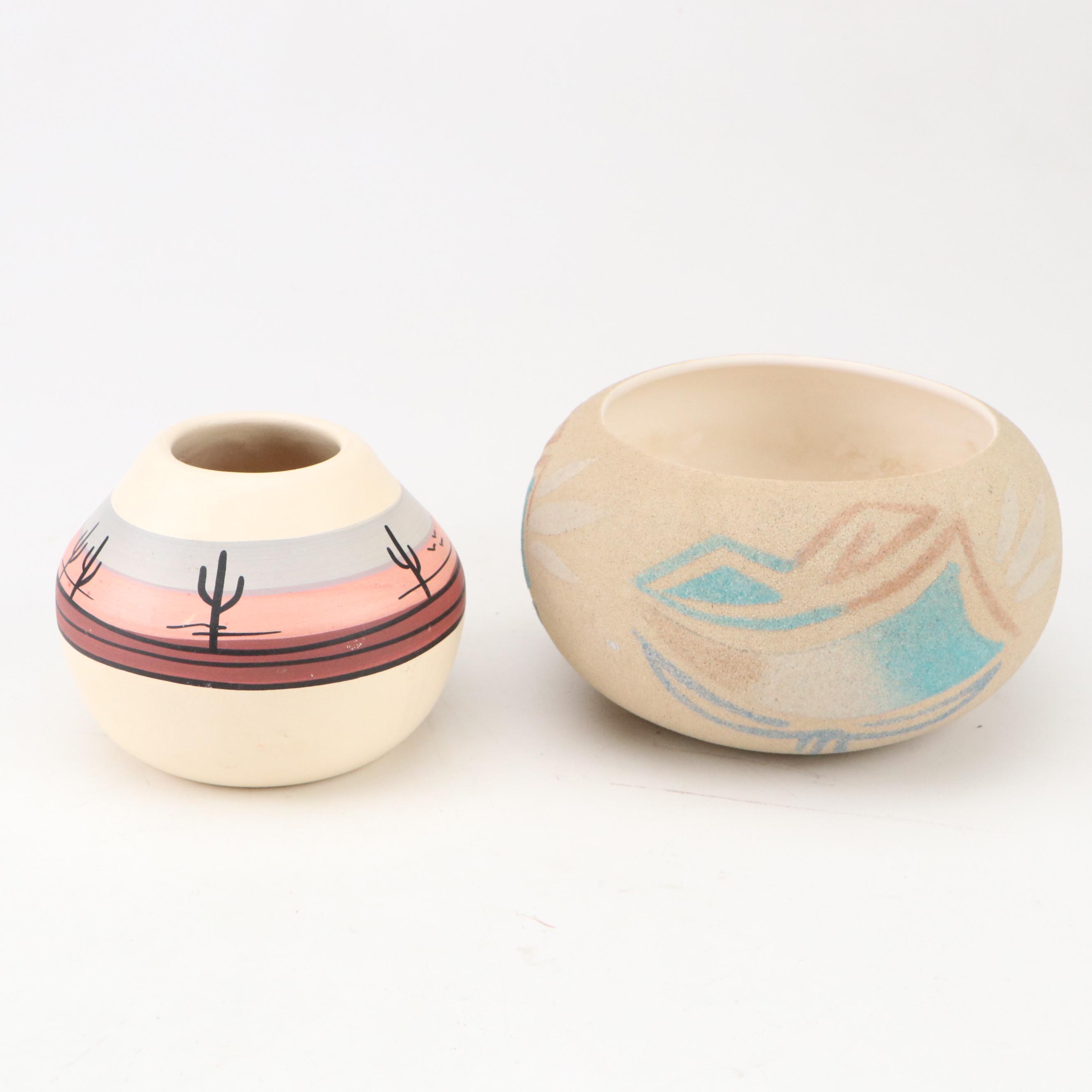Nizhoni Pottery Wedding Vase with  Martin Decory Sioux Pastel Vase and More