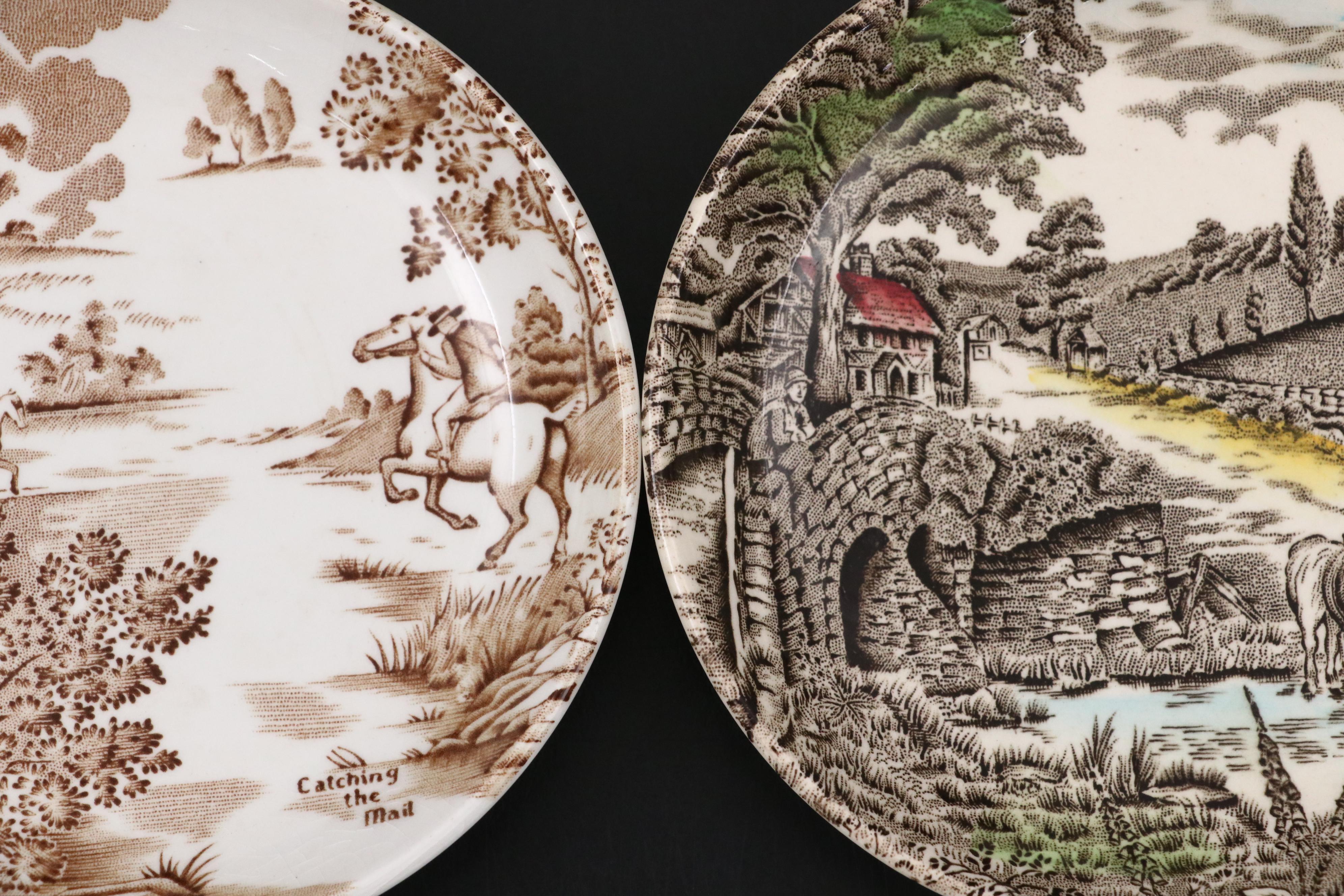 Williamsburg Restoration ODU Delft Cainsters with Other English Plates