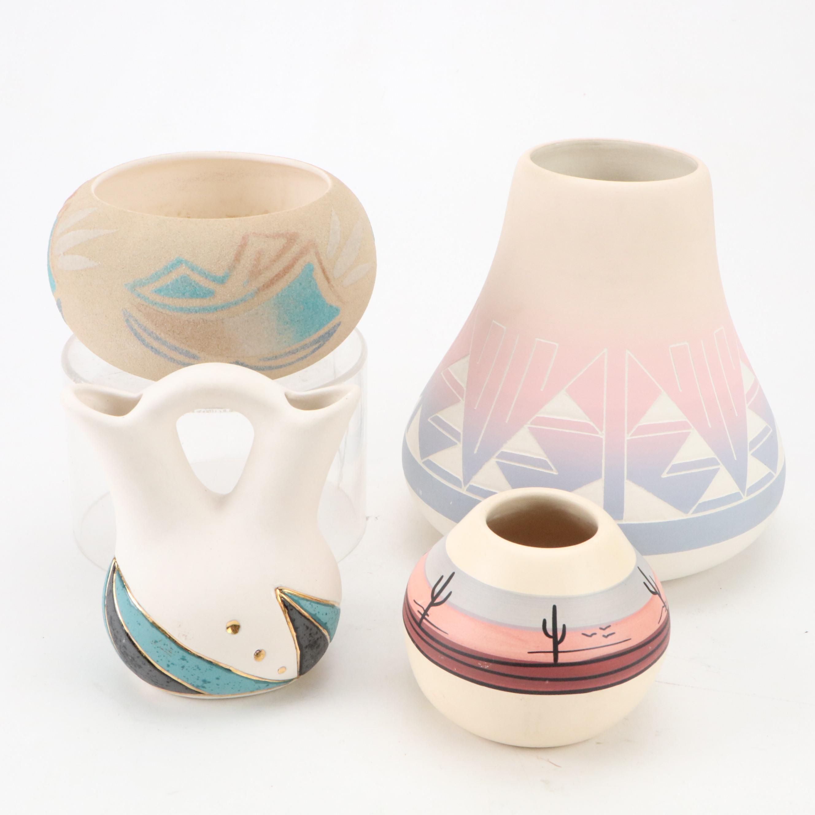 Nizhoni Pottery Wedding Vase with  Martin Decory Sioux Pastel Vase and More