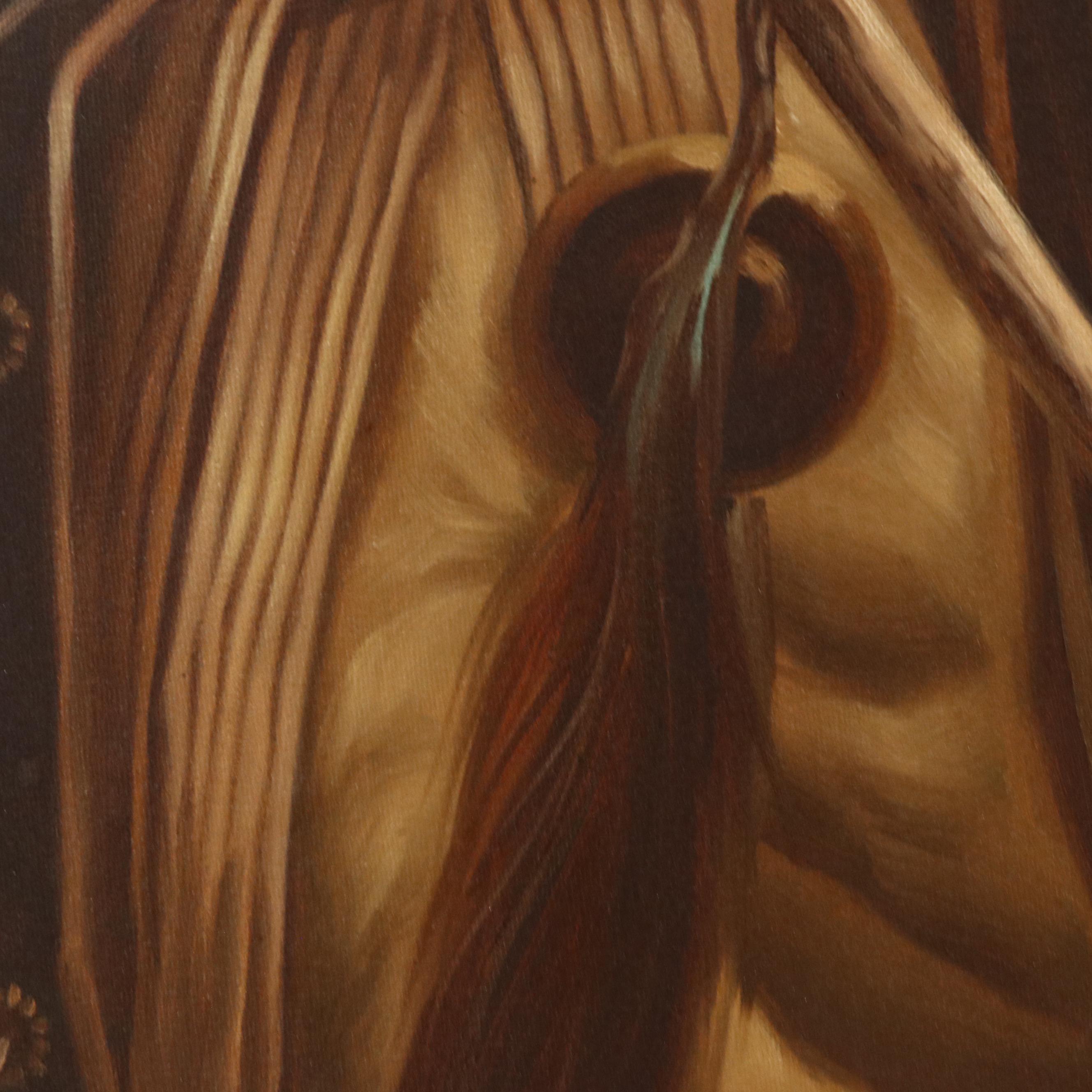 Oil Painting After Kenneth Su Portrait of a Native American