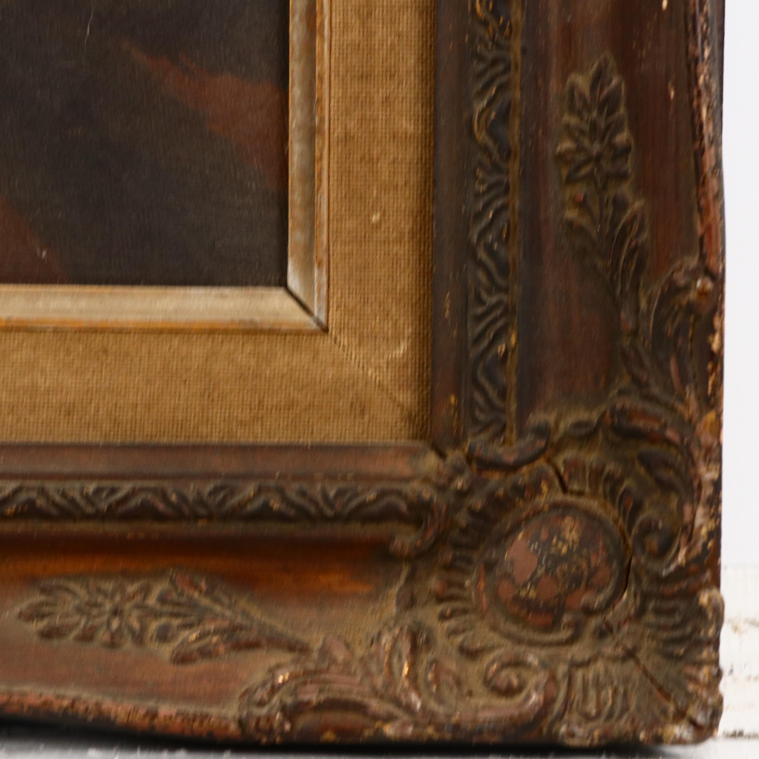 Oil Painting After Kenneth Su Portrait of a Native American