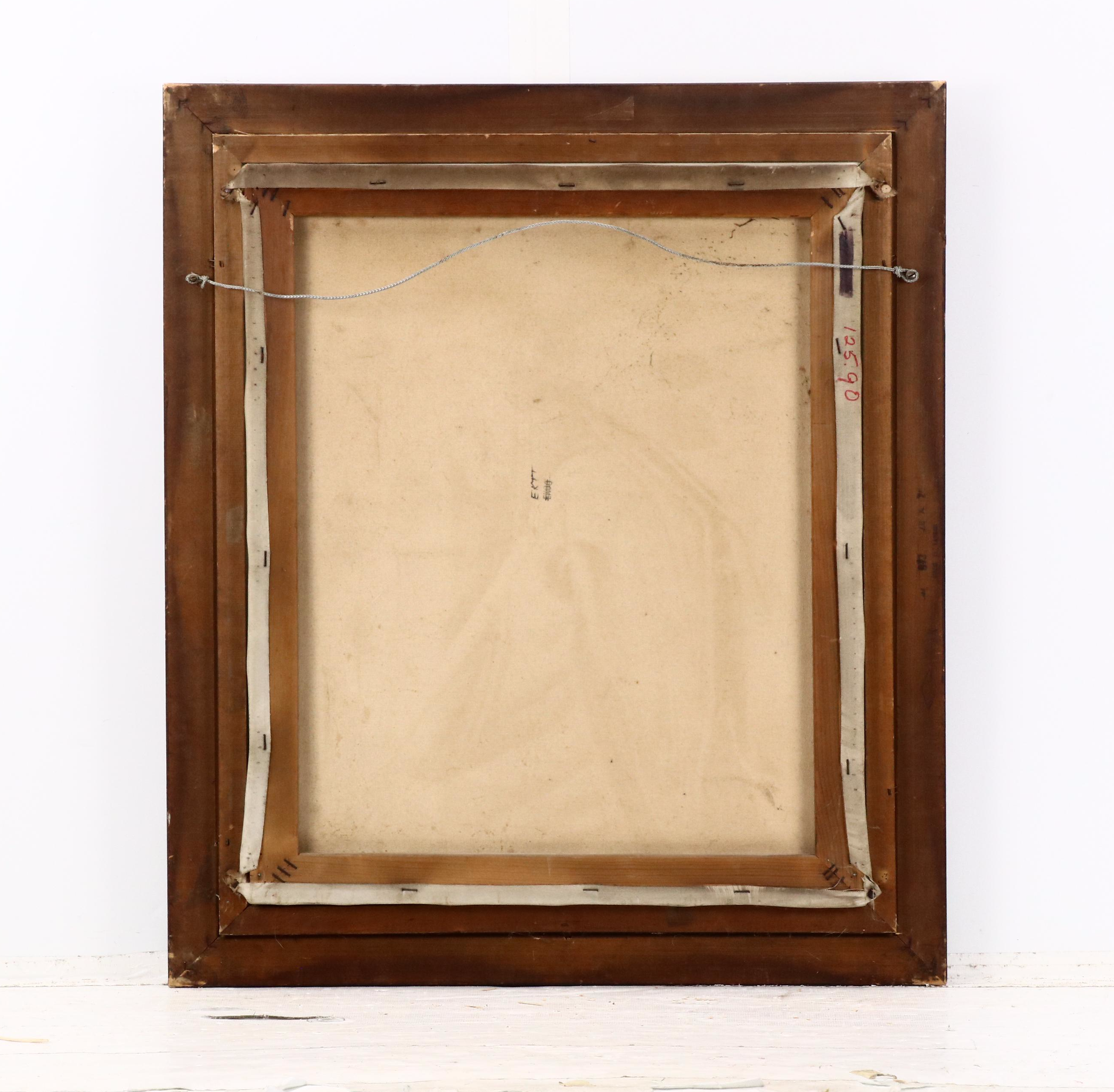 Oil Painting After Kenneth Su Portrait of a Native American