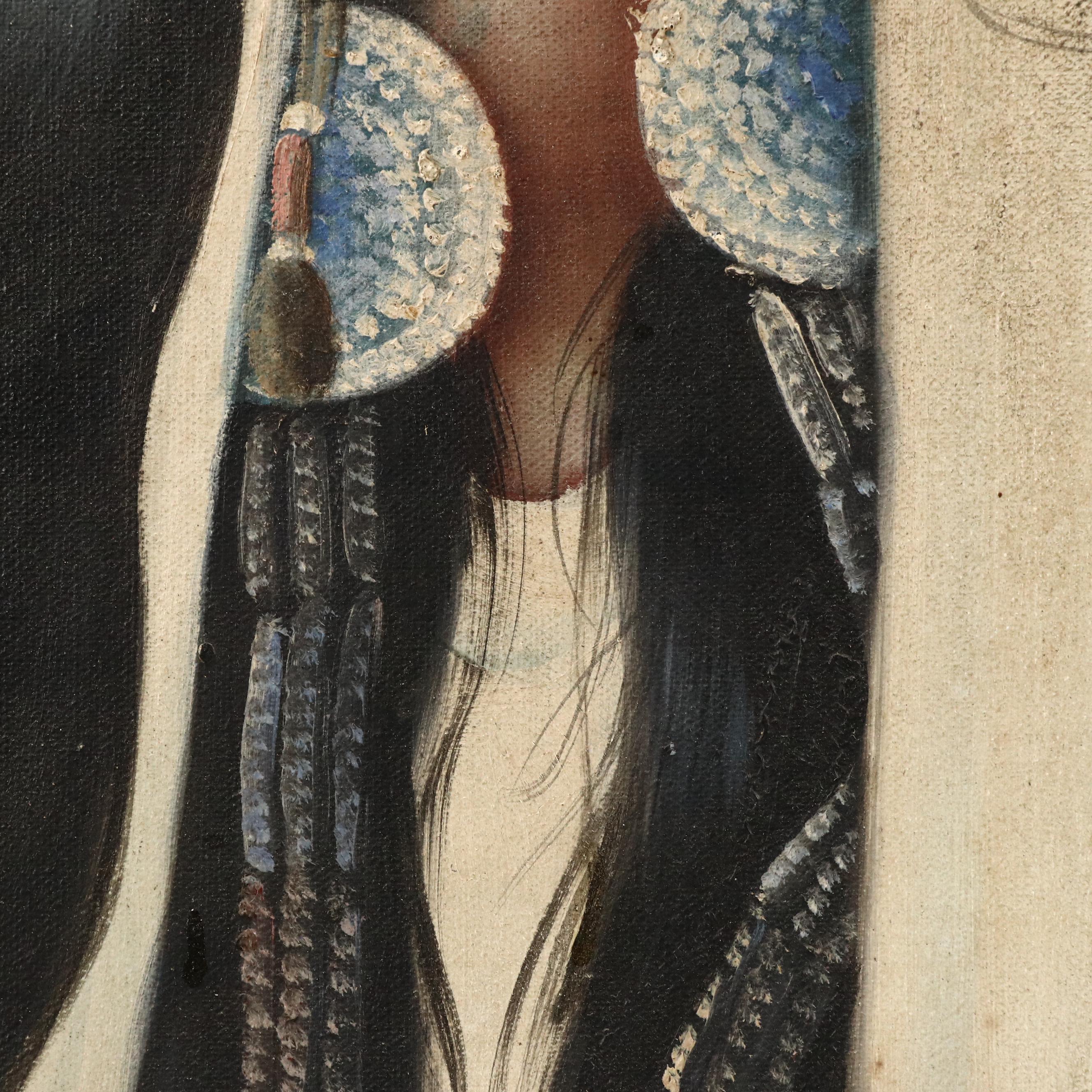 Z. Garcia Oil Painting Portrait of Indigenous Person