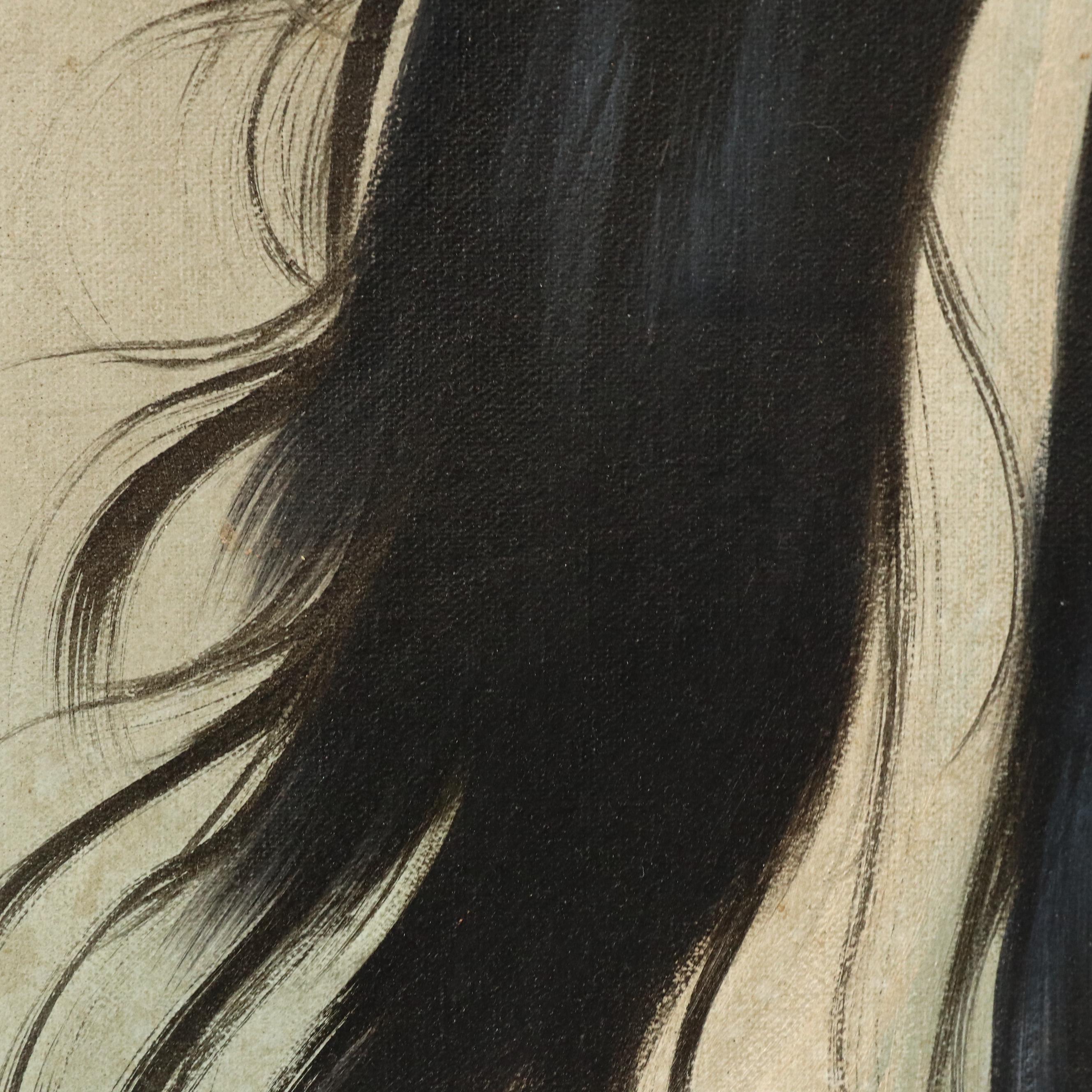 Z. Garcia Oil Painting Portrait of Indigenous Person