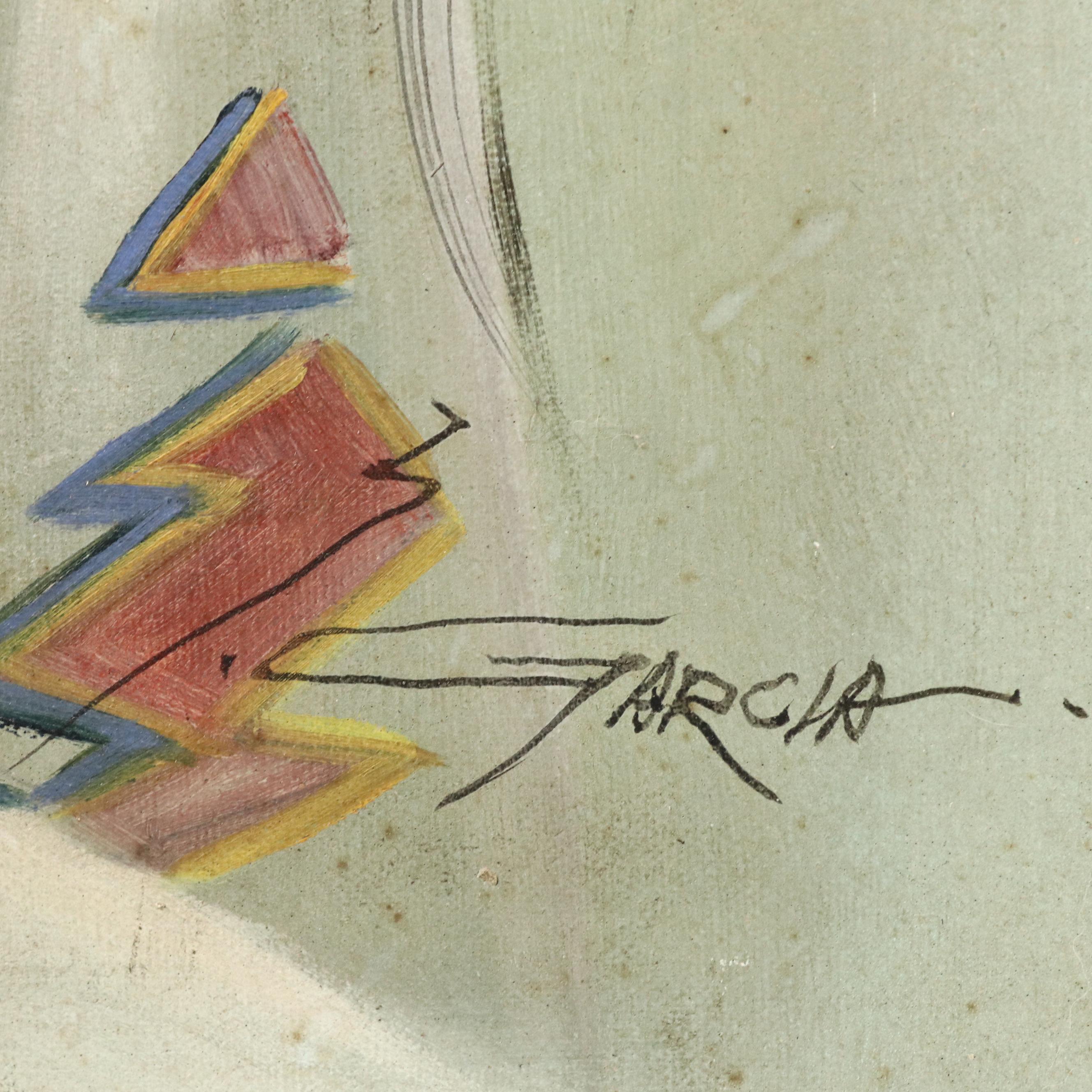 Z. Garcia Oil Painting Portrait of Indigenous Person