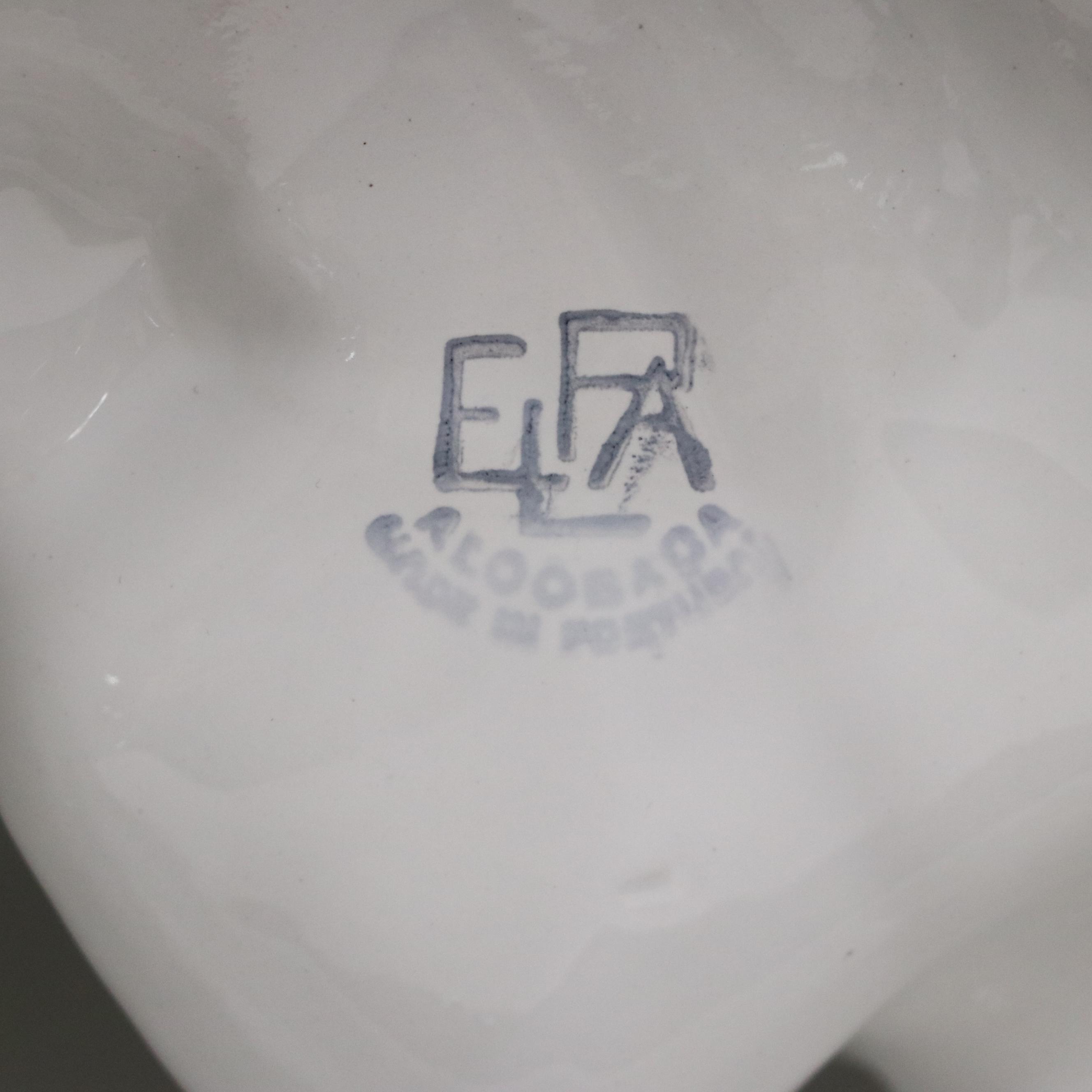 ELPA Alcobaça White Porcelain Cat with Glass Eyes