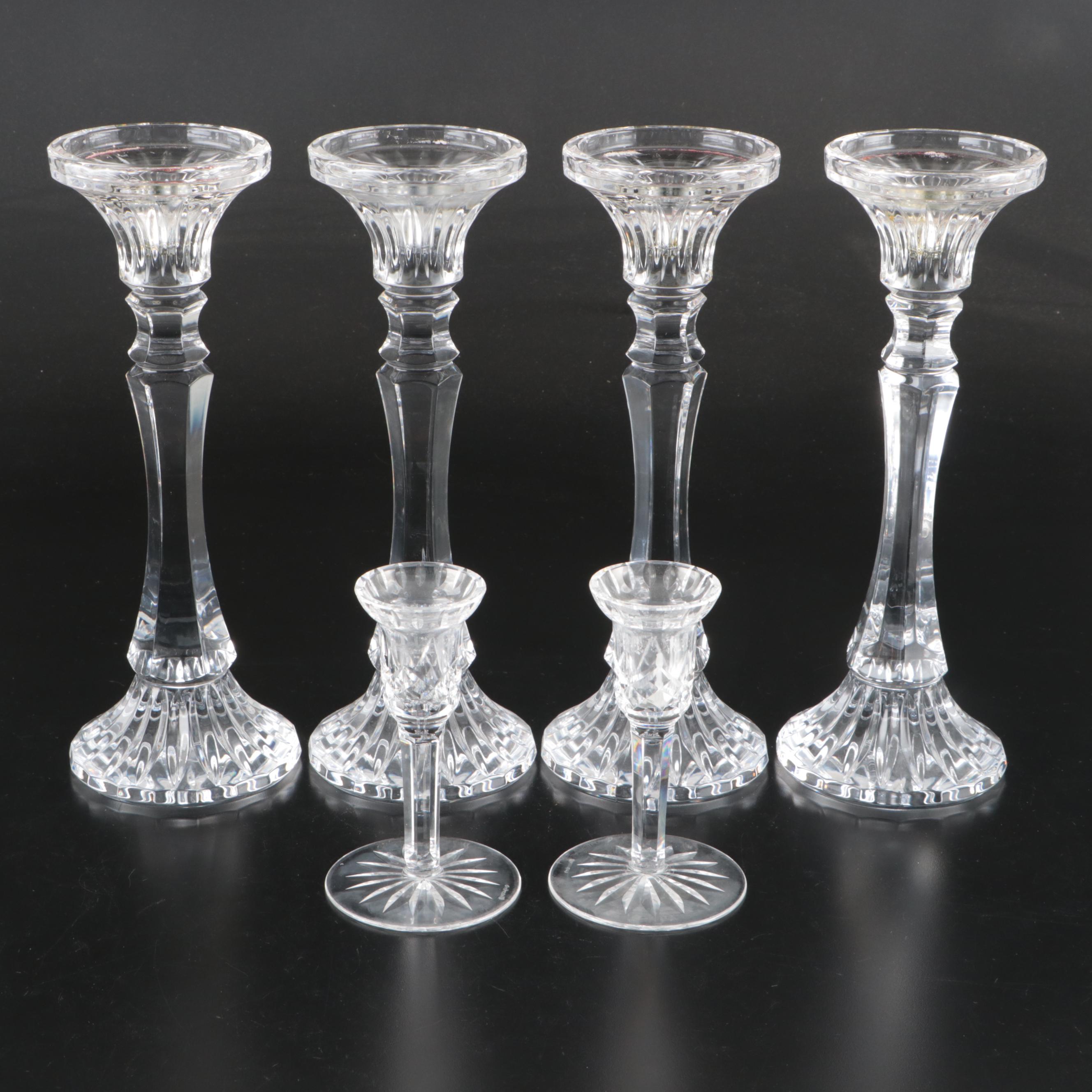 Waterford "Lismore" and Mikasa Crystal Candle Holders