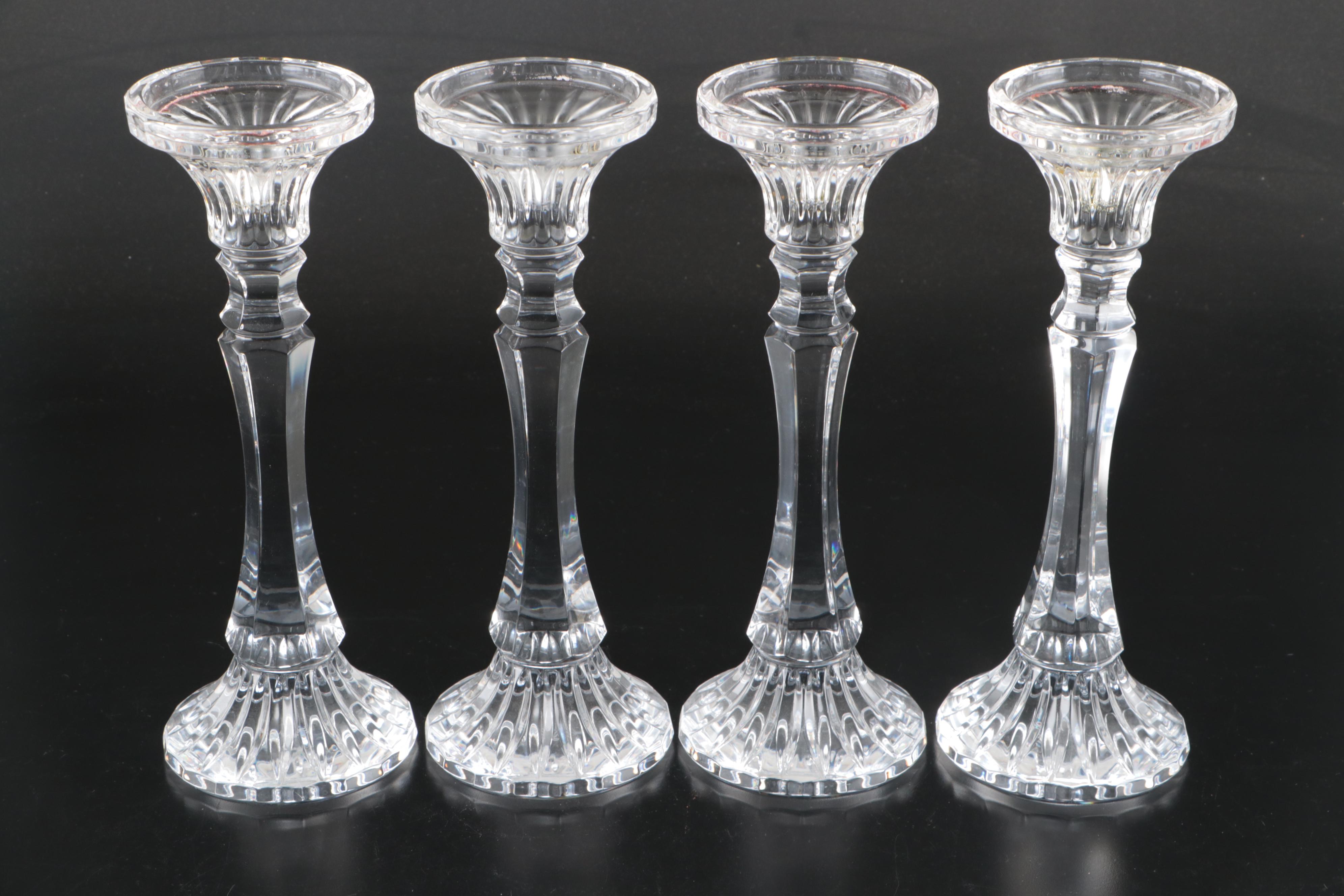 Waterford "Lismore" and Mikasa Crystal Candle Holders