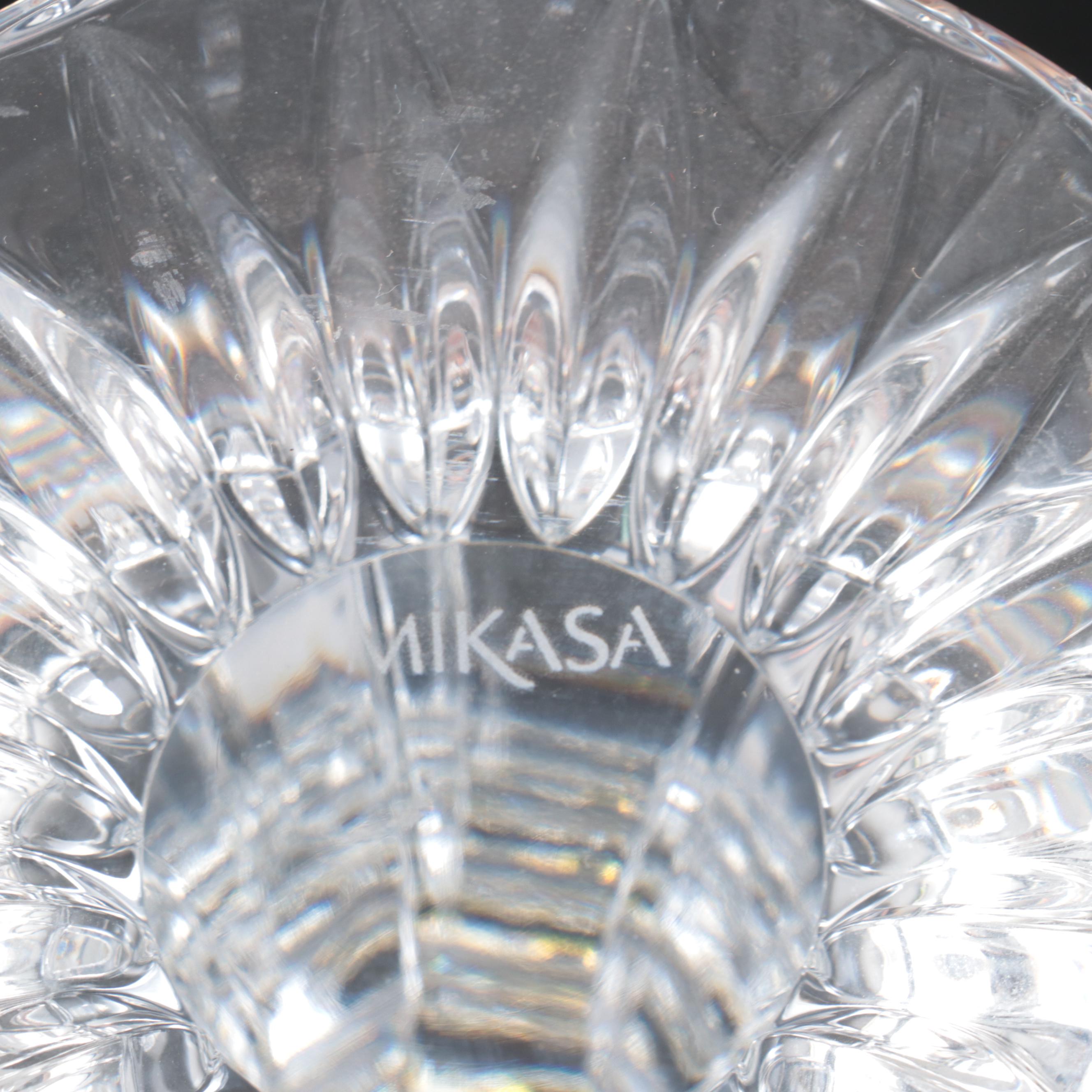 Waterford "Lismore" and Mikasa Crystal Candle Holders