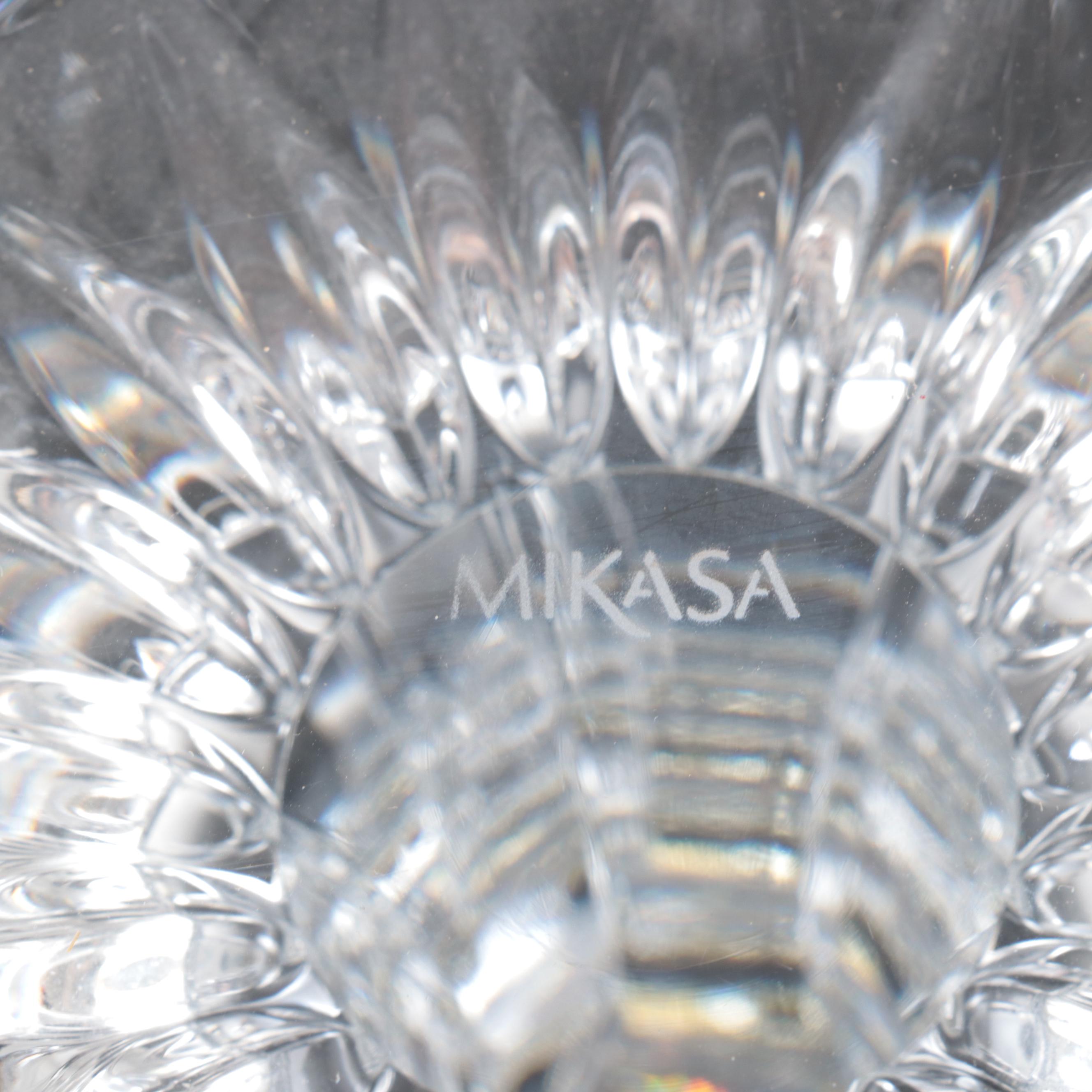 Waterford "Lismore" and Mikasa Crystal Candle Holders