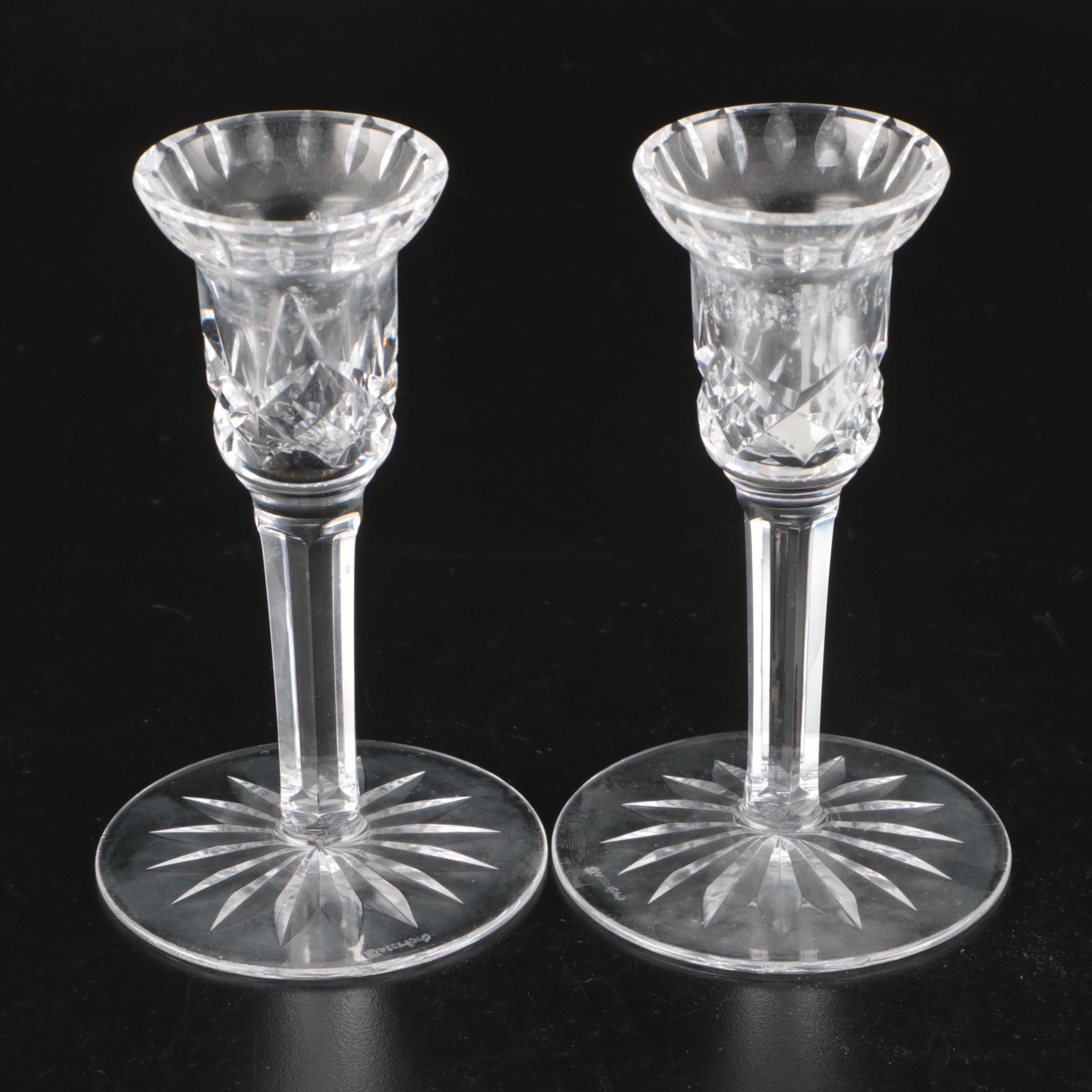 Waterford "Lismore" and Mikasa Crystal Candle Holders